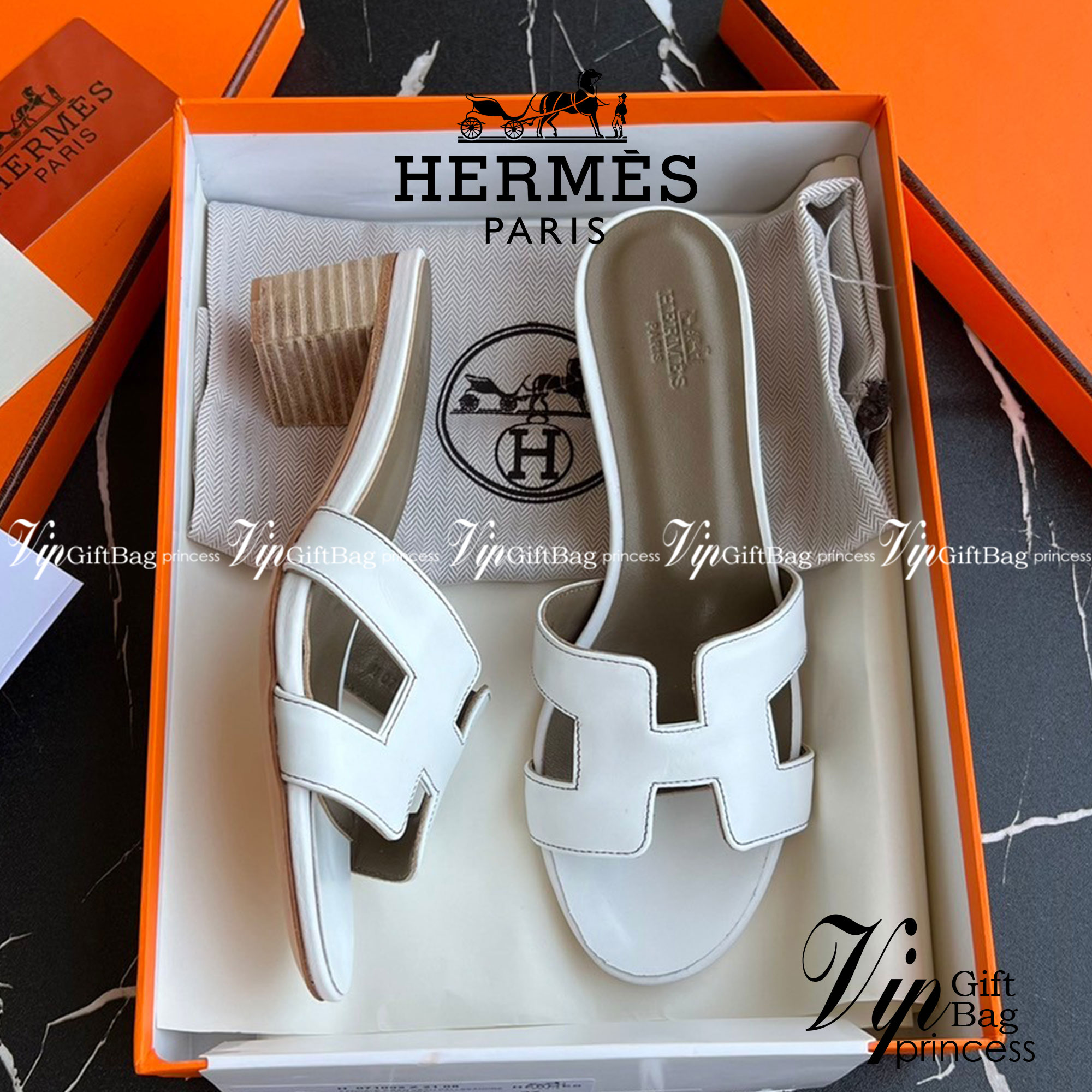 หนังแท้ Hermes sandal leather รองเท้างานสั่งตัตใช้สลับแท้ เกรดออริจินอล ตรงพื้นรองเท้าทำจากไม้รองด้วยหนังแท้ 100%