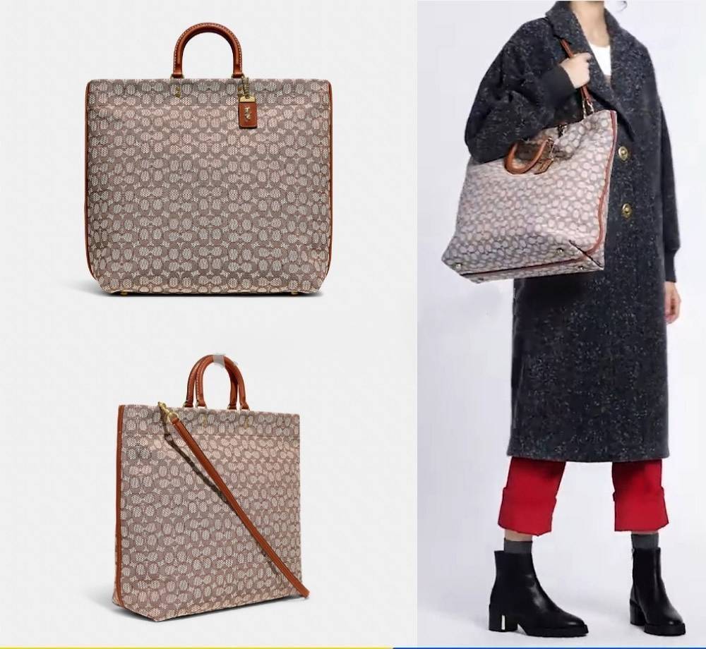 คอลเลคชั่นนี้ เด็ดมากๆ🌺😎//>>COACH ROGUE TOTE IN SIGNATURE TEXTILE JACQUARD(COACH C6161)🍁กระเป๋าทรงTOTE ใบใหญ่ จุของได้สะใจสุดๆ จะถือ หรือสะพายได้ตามดีไซน์การใช้งาน มีสายสะพายยาวให้ 2 เส้น แบบสะพายคู่//วัสดุ JACQUARD ตัดขอบหน้