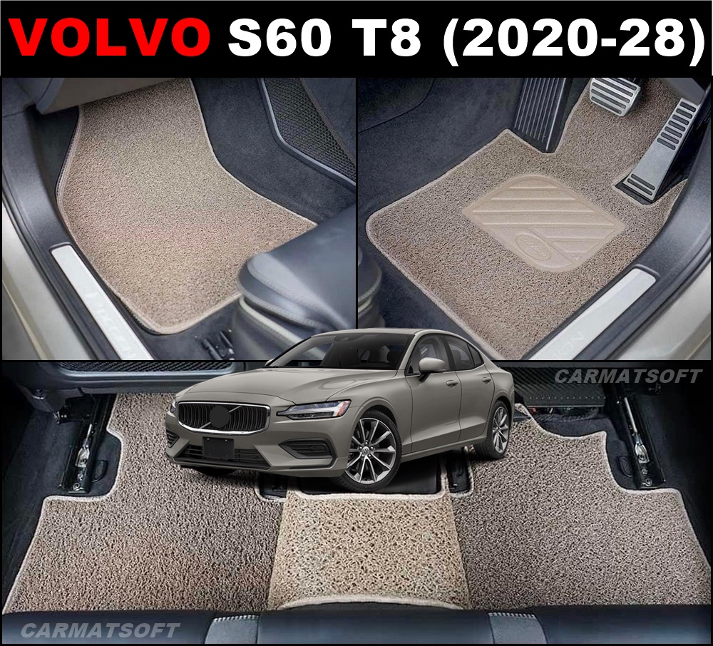 พรมดักฝุ่นไวนิล VOLVO S60 T8 ปี2020-2028 พรมไวนิลดักฝุ่นวอลโว่ พรมดักฝุ่นในรถยนต์ เข้ารูป ตรงรุ่นรถ