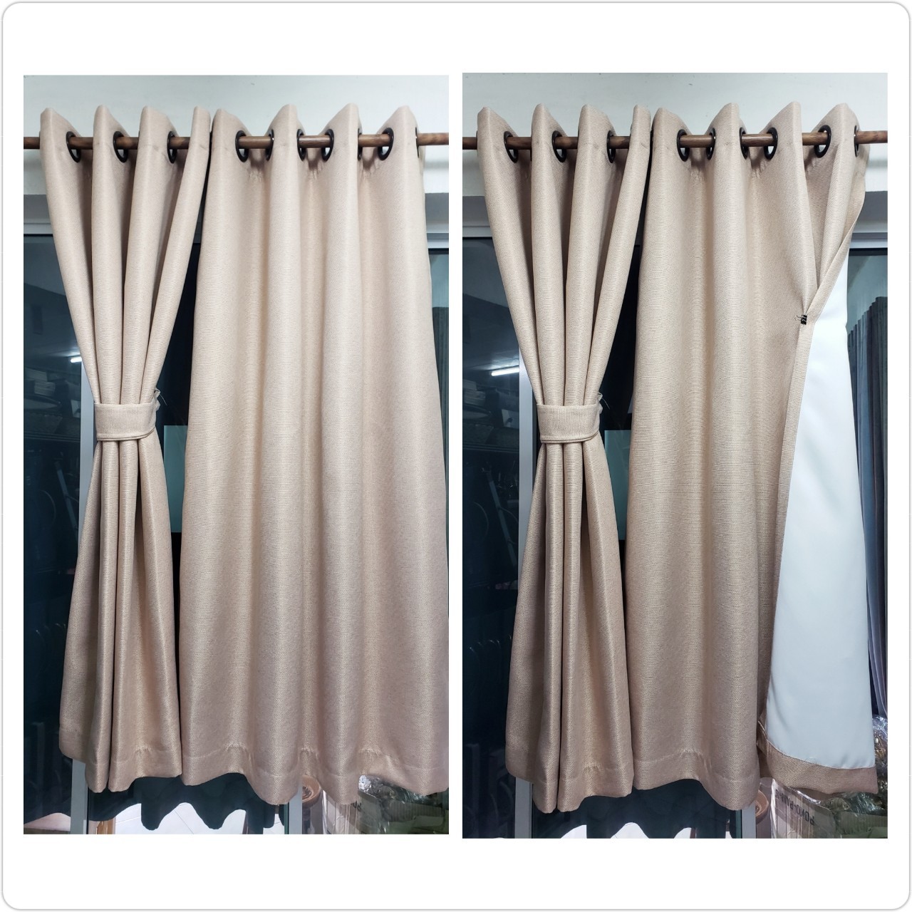 ผ้าม่านก.270*ส.255ซม./ผืน รุ่นดีลักซ์ Deluxe กันแสง 90% สีโอรส