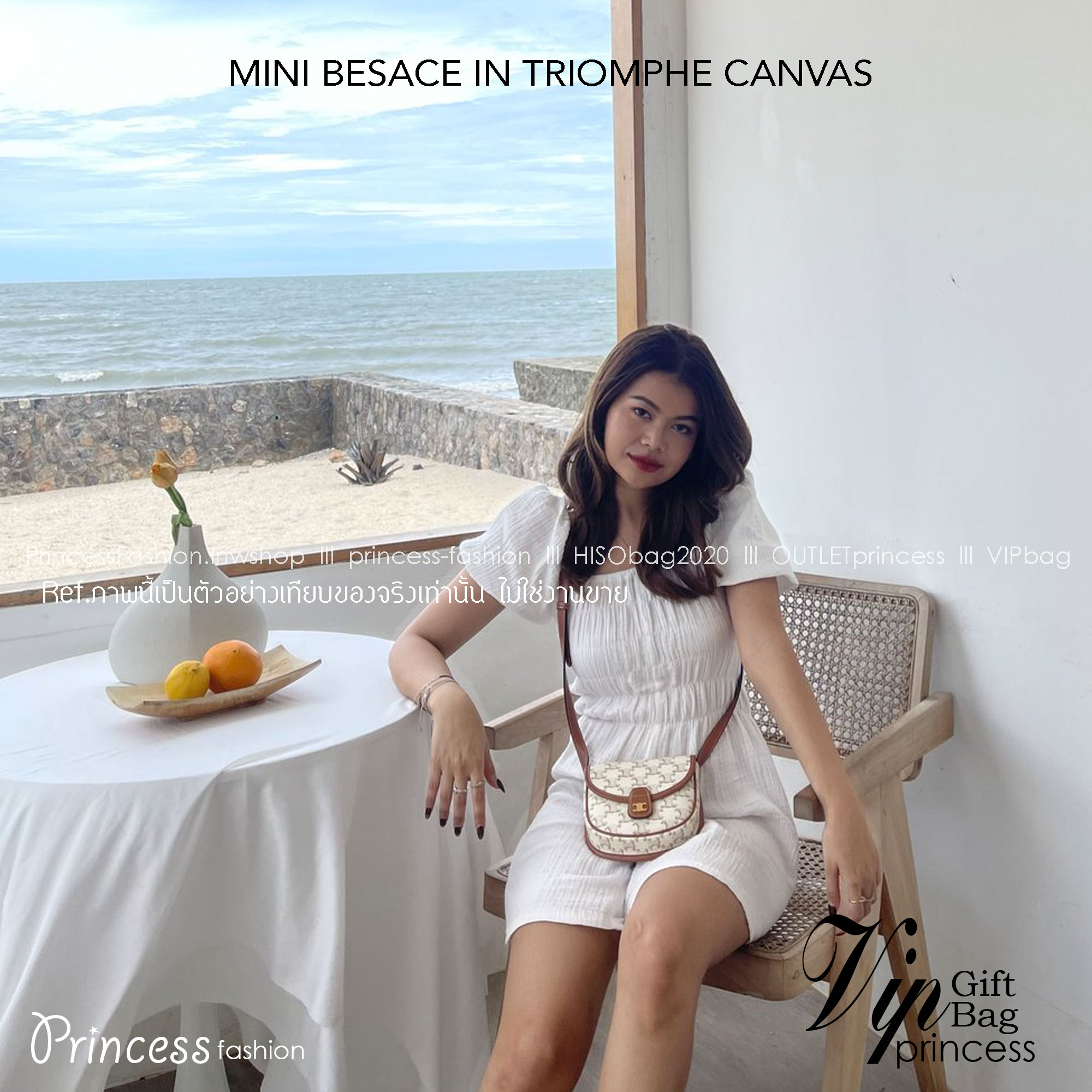 CELINE MINI BESACE IN TRIOMPHE CANVAS กระเป๋าทรงครอสบอดี้ ลายโมโนแกรมวินเทจ รุ่นที่ดาราเกาหลีใช้กันเยอะมาก และเป็นอีกหนึ่งใบที่ครองใจสาวๆ ทั้งในไทยและเทศ