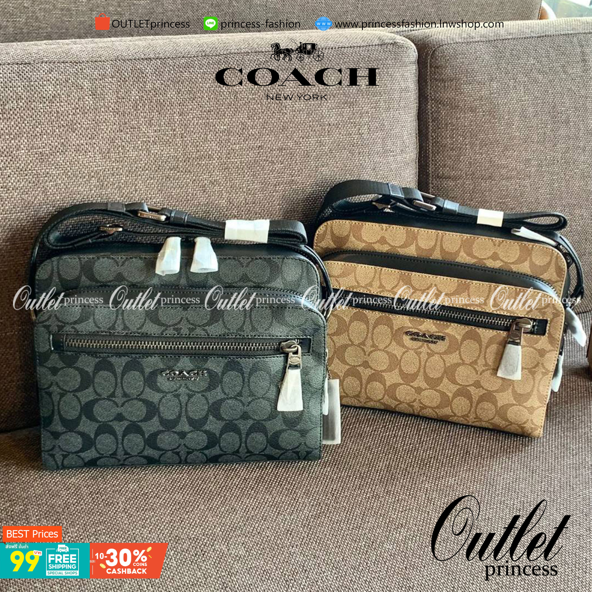 พร้อมสีออกใหม่ ห้ามพลาดค่าา!! COACH WEST CAMERA BAG IN SIGNATURE ((91485)) 🔺กลับมาตามคำเรียกร้องค่าา! กระเป๋าสะพายผู้ชาย((ผู้หญิงก็ใช่สวยทีเดียวค่ะ😘)) หนังแท้ ล่ยหนังCanvasสวยค่ะ มีช่องซิปหน้า//ช่องซิปกลางกว้าง//ช่องหลักแบบซิปคู่ ใส่สัมภาร