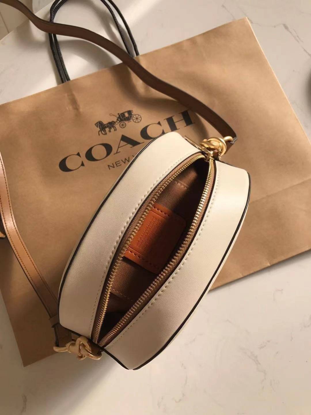 COACH C4057 CAMERA BAG WITH HORSE AND CARRIAGE DOT PRINT (IMM6H)