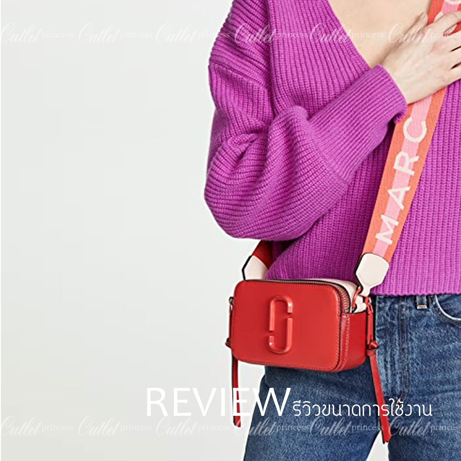 พรีเมี่ยมกิ๊ฟแท้ 100% 】หนังแท้ MARC JACOBS The Snapshot Camera X Anna Sui Cross Body Bag