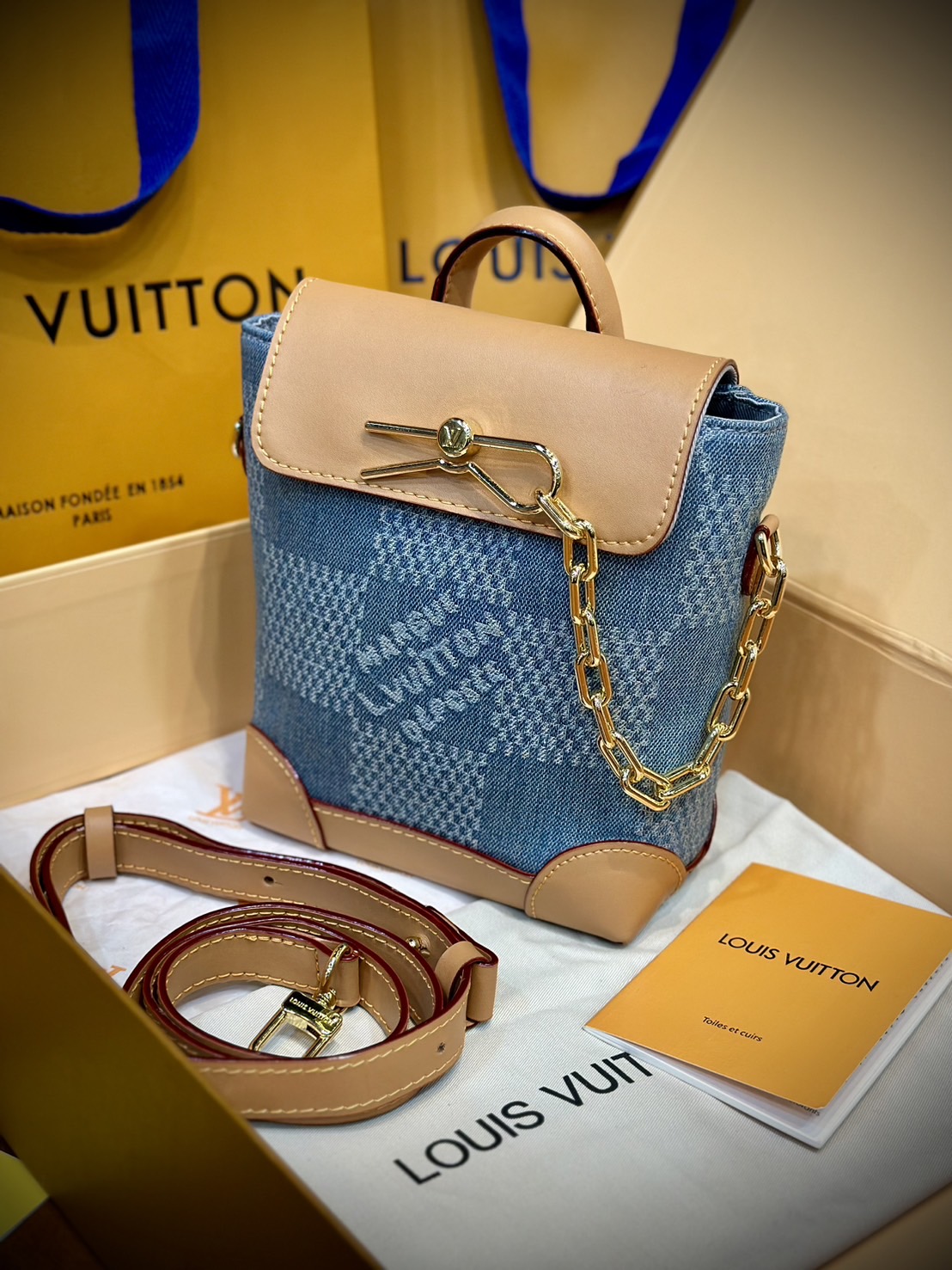 LV Nano Steamer Bag Monogram Craggy กระเป๋าสะพายดีไซส์วินเทจลายใหม่ สวยงามหรูหรา โดดเด่นสะดุดตาเป็นเอกลักษณ์ เกรดออริ