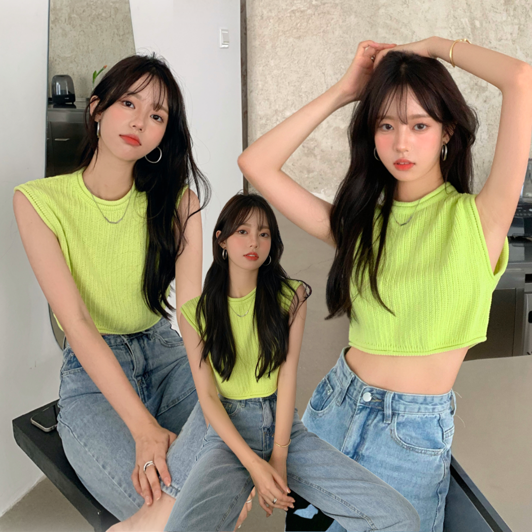 พร้อมส่ง 🧤🌷 Viola tops เสื้อกล้ามสีเขียวหวานน่ารัก (IN36693)
