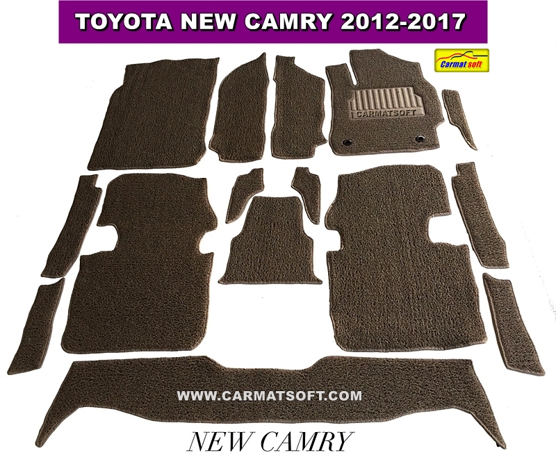 พรมดักฝุ่นไวนิลTOYOTA CAMRY ปี2012-2018 สีน้ำตาล เต็มคัน