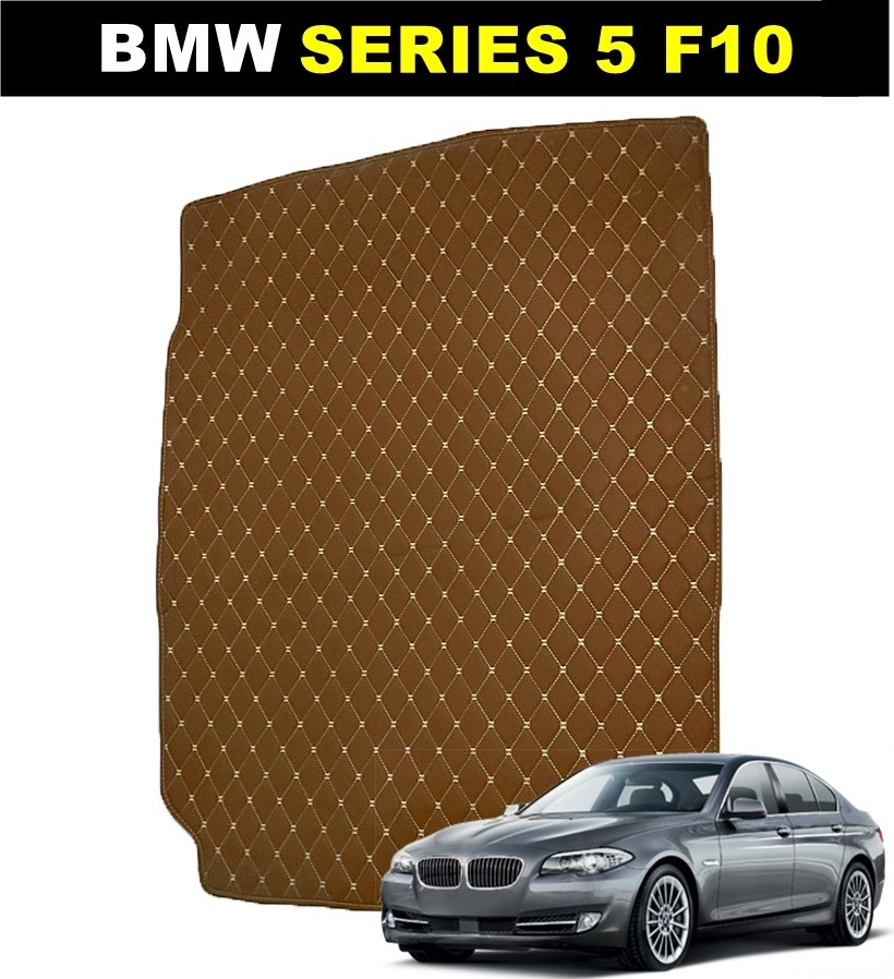 แผ่นปูท้ายรถ BMW SERIES 5 F10 (2010-16) พรมหนัง6D สีน้ำตาล สวยงาม เข้ารูป (พร้อมส่ง)