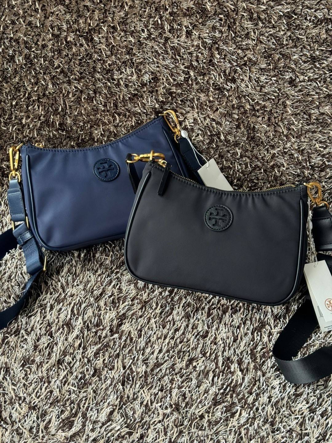 Tory Burch Nylon Web Mini Hobo Bag กระเป๋าสะพายดีไซน์เรียบง่าย น้ำหนักเบา เกรดออริ สลับแท้ 1:1 ใช้งานต่างประเทศได้