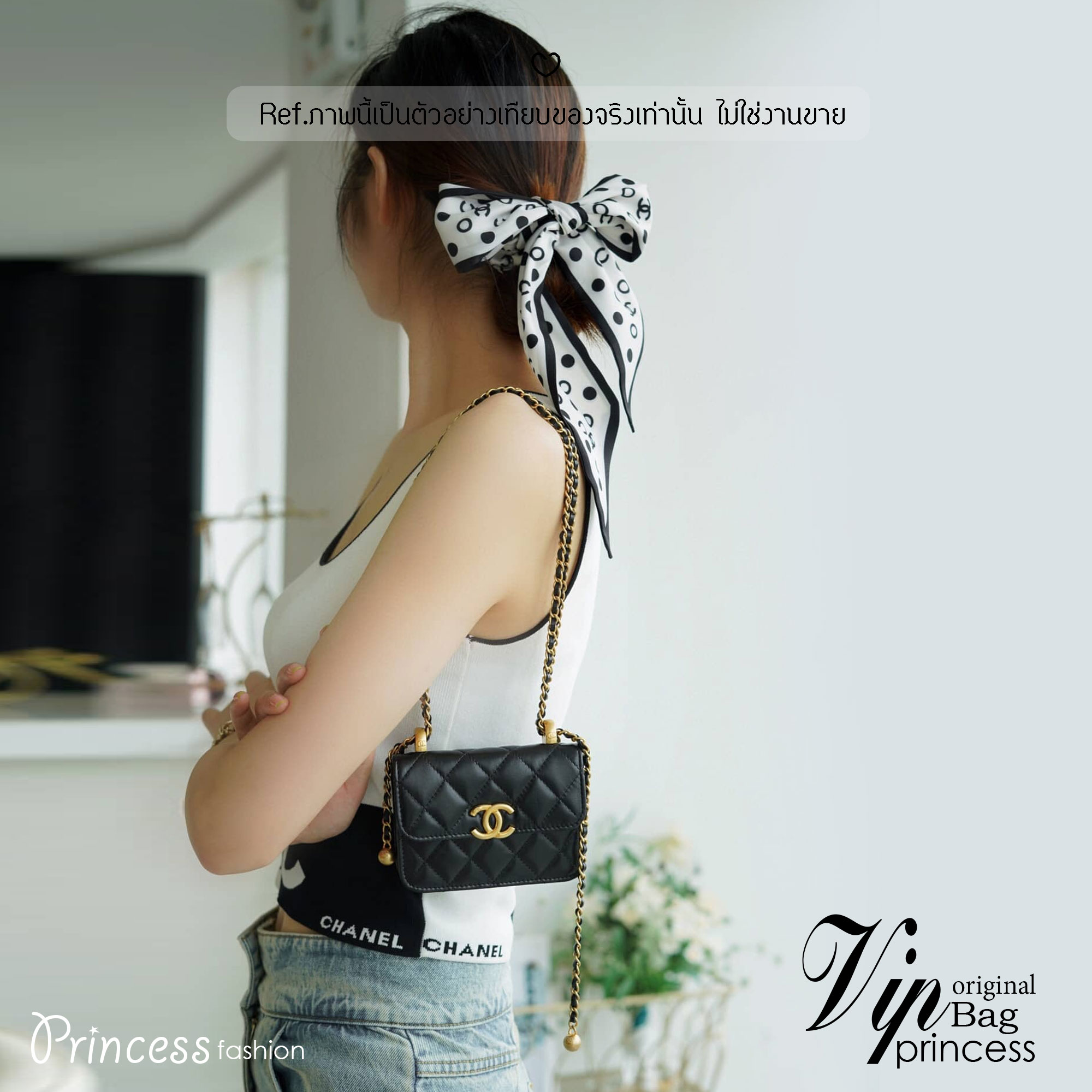 CHANEL 21A Mini Flap Coin Purse with chain กระเป๋าสะพายไซส์มินิน่ารักและสุดลัคชู หรูหราเกินเรื่อง โทนสีดำคลาสสิก โดดเด่นด้วยโลโก้สีทอง ดูแพงสุดๆ