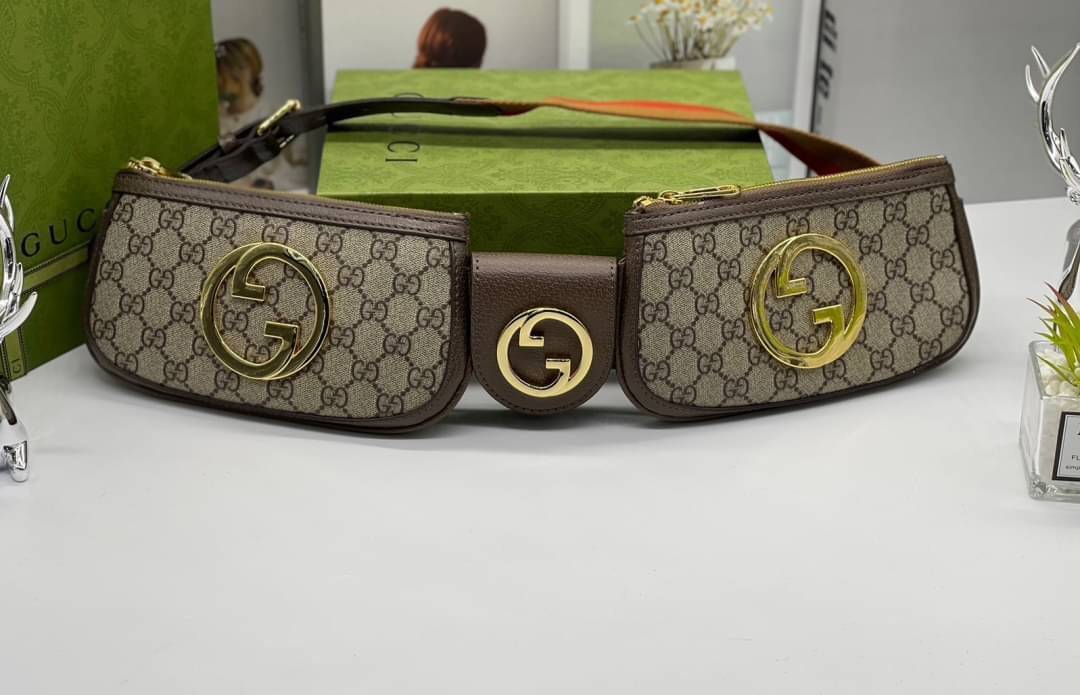 GUCCI Mini belt bag with round Interlocking G / Gucci Belt Bag เกรดออริจินอล กระเป๋าคาดเอว คาดอก เข้าเซ็ท 3 ใบ สุดคุ้ม รูปทรงเรขาคณิตนำเสนอใหม่อีกครั้งในคอลเล็กชั่น Gucci Love Parade