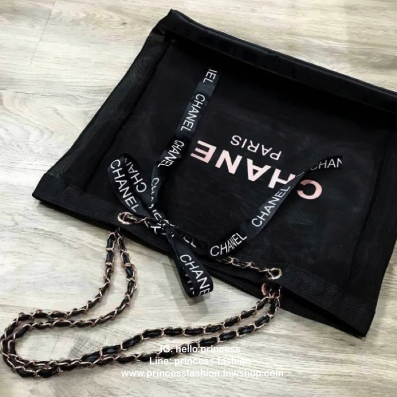 Vip Gift Premium Gift พรีเมี่ยมกิ๊ฟ แท้💯 ::: กระเป๋า Chanel Rose Gold Chain Shopping Bag + Ribbon