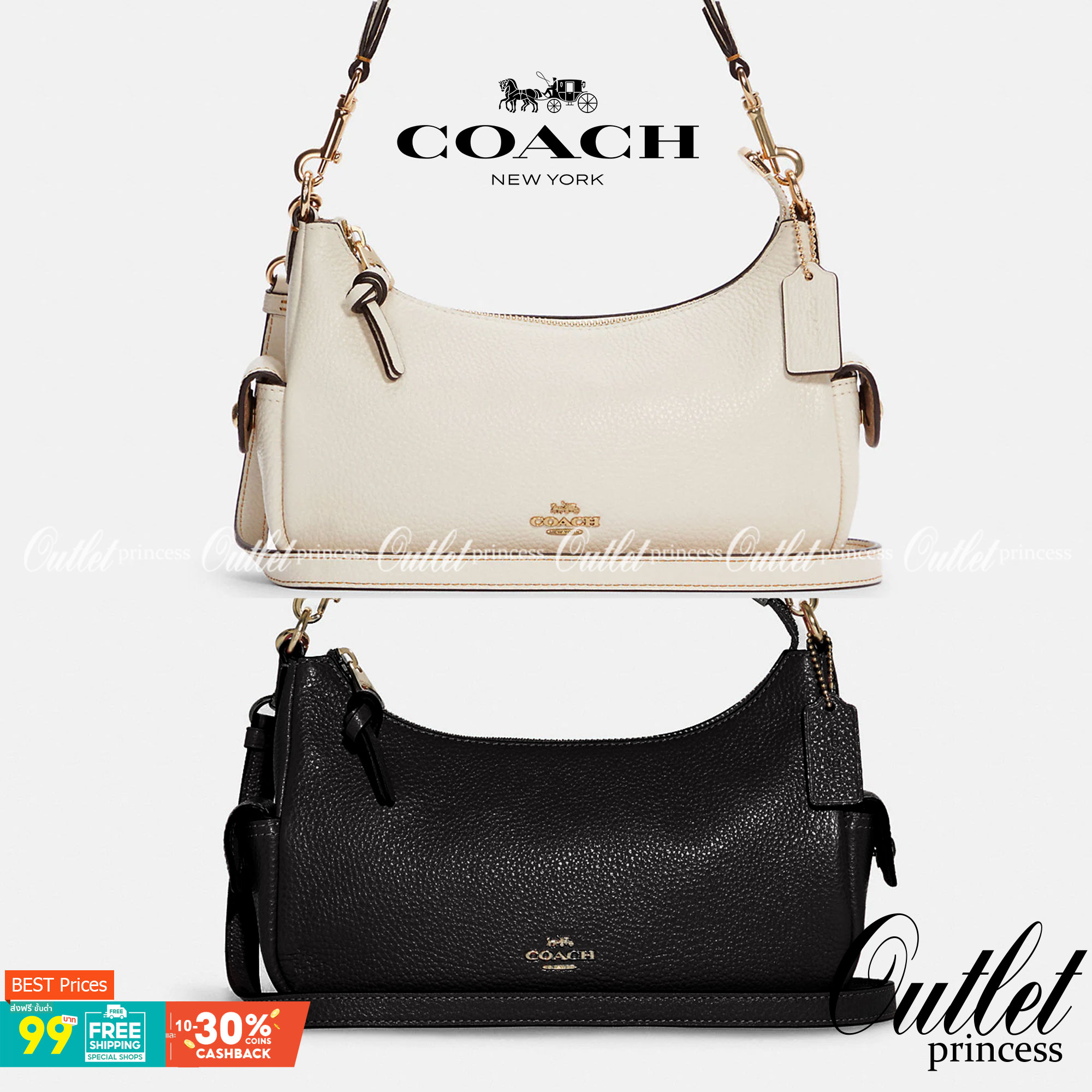 น้องออกใหม่ล่าสุดสวย หักใจไม่ลงเลยค่าา😘 COACH PENNIE SHOULDER BAG ((C7222)) พร้อมส่ง สีใหม่ล่าสุด ยังไม่มีในช๊อปไทยค่าา กระเป๋าหิ้ว//สะพายข้างได้ สุดคุ้ม! หนังแท้ชั้นดี ลายหนังสวย นิ่มมือดีมากๆค่ะ ปากกระเป๋าแบบซิปมีหนังห้อยเพิ่มความเก๋ ภายในกระเป๋