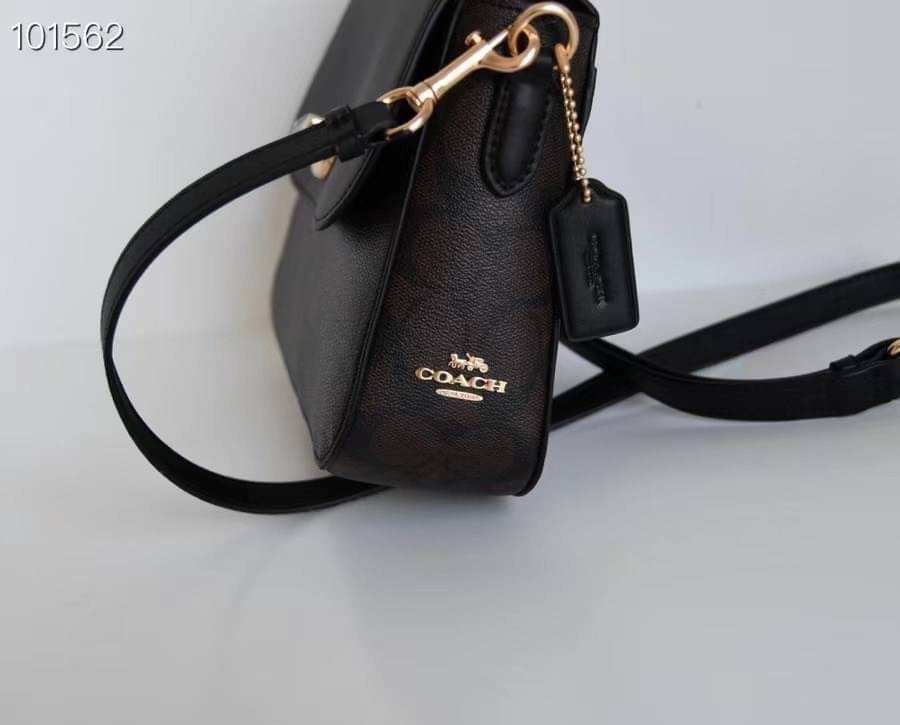 Coach Marlie Top Handle Satchel In Signature Chambray & Canvas Brown Black C1765