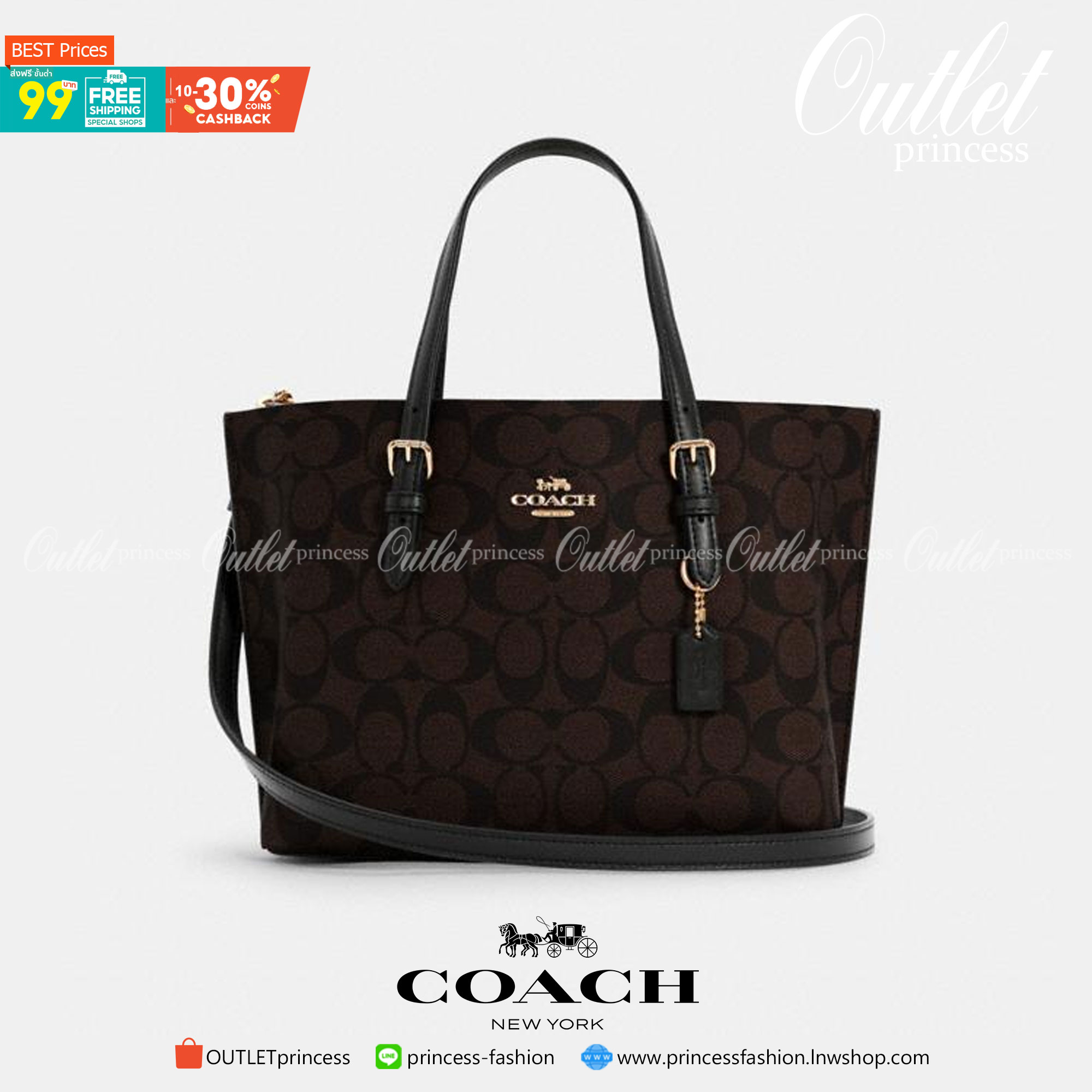 COACH C4250 MOLLIE TOTE 25 IN SIGNATURE CANVAS น้องมาแล้วจ้าาา ใหม่ล่าสุด กระเป๋าโท้ทไซส์เล็กที่สาวๆตามหา ดีไซน์คลาสสิคเหมือนเดิม เพิ่มเติมคือสะดวกขึ้นเยอะ!! ย่อส่วนมาจากใบใหญ่เป๊ะๆ น่ารักน่าใช้มากๆ วัสดุหนังแคนวาสเคลือบลาย ภายในโล่งกว้าง มีช่องซิปกลางใส่