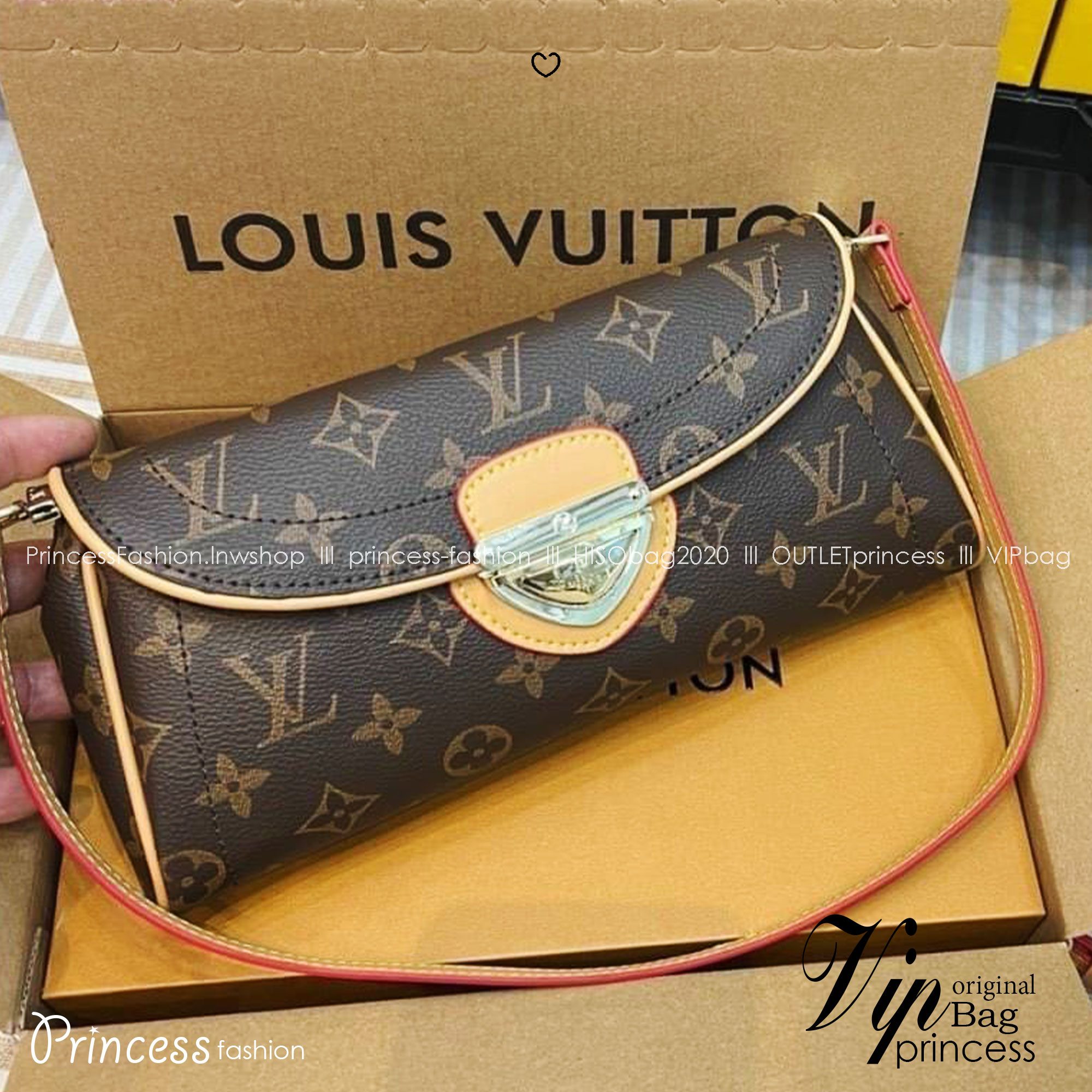 LV Monogram Canvas Beverly Clutch Bag / LV Monogram Pochette Beverly Shoulder Bag กระเป๋าทรงคลัช ทรงพอช งานวินเทจ ลายโมโนแกรม ถือหรือสะพายไหล่ได้ สวยหรูตลอดกาล
