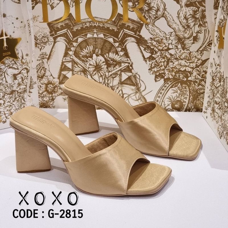 รองเท้า สไตล์ ZARA งานสวม สวย หรู่ วัสดุผ้าซาติน ส้นทรง 3 เหลี่ยม ใส่สบาย น้ำหนักเบา แมทส์ชุดง่าย