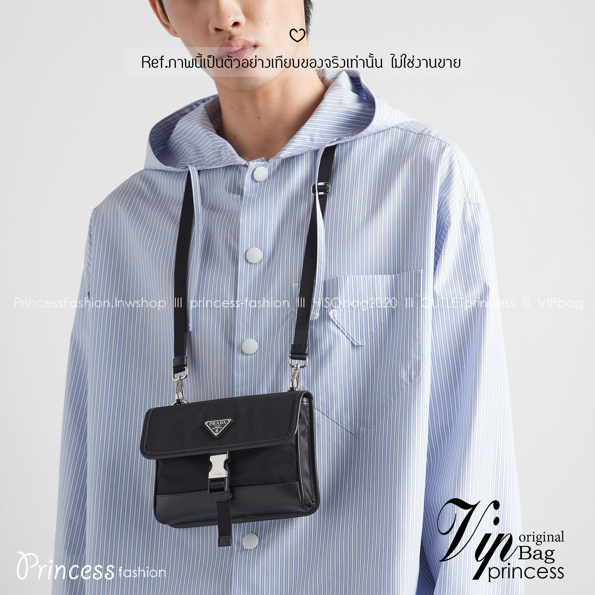 Prada Re-Nylon and Saffiano leather smartphone case กระเป๋าสะพายทรงเคสสมาร์ทโฟน รุ่นยอดนิยมใช้ได้ทั้งชายหญิง คล้องคอได้ สะพายข้าง/ไหล่ สายสะพายถอดได้/สายปรับระดับได้