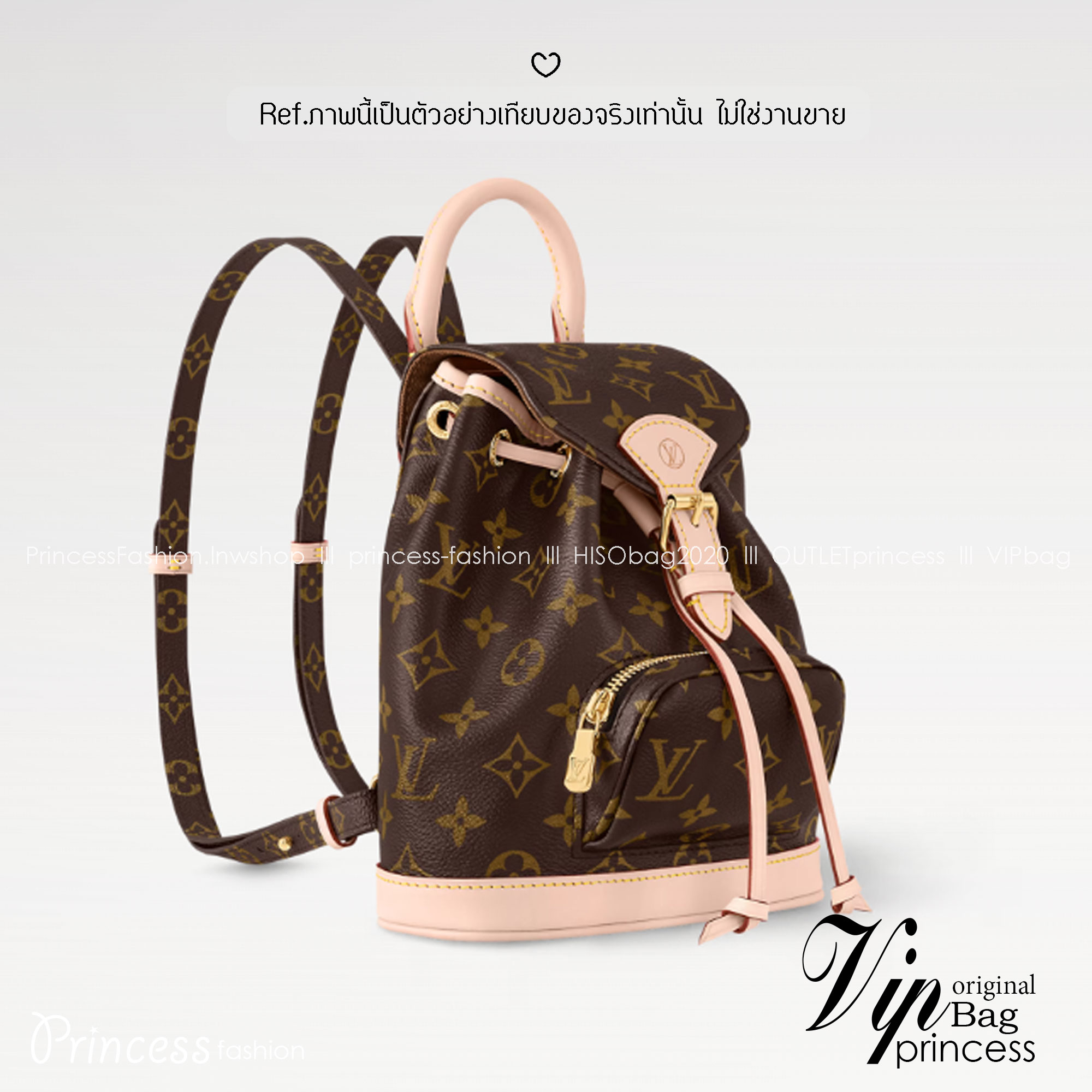 LV Montsouris Backpack Monogram Canvas กระเป๋าเป้งานแบรนด์หรู สวยโดดเด่นทันสมัยตลอดกาล เกรดออริ เทียบแท้ 1:1 ใช้งานต่างประเทศได้