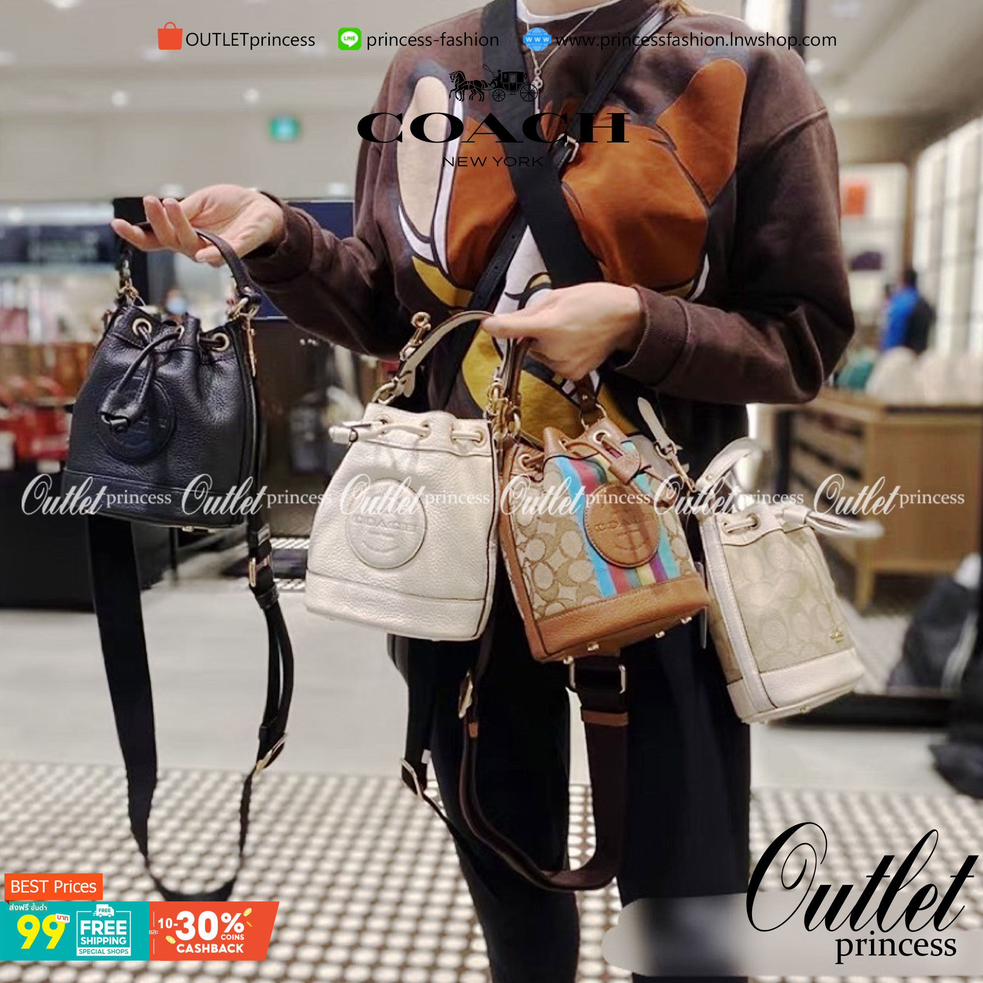 OUTLET 】COACH Dempsey Bucket Bag 15 With Coach Patch And Heart Charm ((C5121//C5112//C5114)) น้องน่ารักมากๆ นาทีนี้ต้องมีแล้วล่ะคะ! พร้อมส่งที่ไทยครบสีค่ะ! กระเป๋าหิ้ว//สะพายครอสบอดี้ร์ได้ หนังแท้สวยงามมากๆค่ะ ❤️มาพร้อมพวงรูปหัวใจแบรนด์+ป้ายหนังห้อ