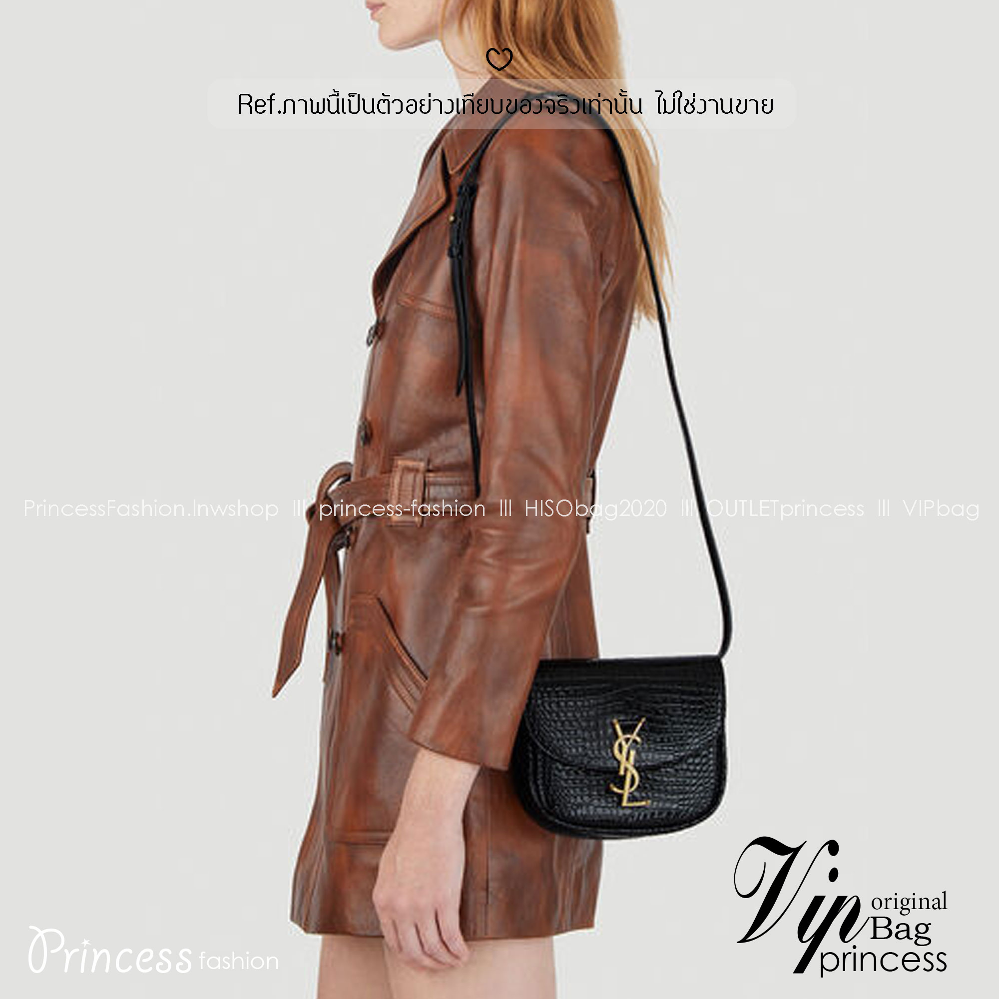 YSL KAIA SMALL SATCHEL IN SHINY CROCODILE LEATHER กระเป๋าสะพายไอเท็มขึ้นแท่น โลโก้โดดเด่น the best seller!! ลิมิเต็ดด้วยหนังลายจระเข้ ดีเทลดูแพงด้วยอะไหล่ตัวล็อคสีทองสวยหรู