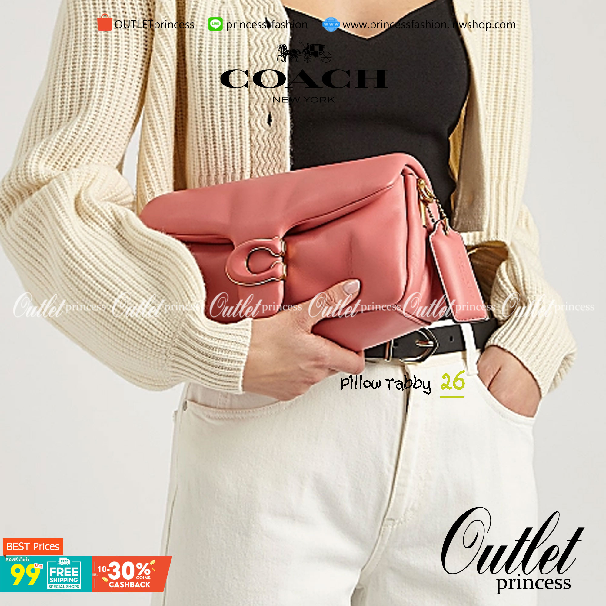 COACH PILLOW TABBY SHOULDER BAG 26 ไซส์ใหญ่ จุของได้ล้นๆ มาใหม่ขายดีที่สุด หนัง nappa หนานิ่ม นุ่มมากๆ พร้อมโลโก้รุ่นใหม่ด้วยเช่นกัน เพิ่มความหรู ดูดีเข้าไปอีกค่ะ