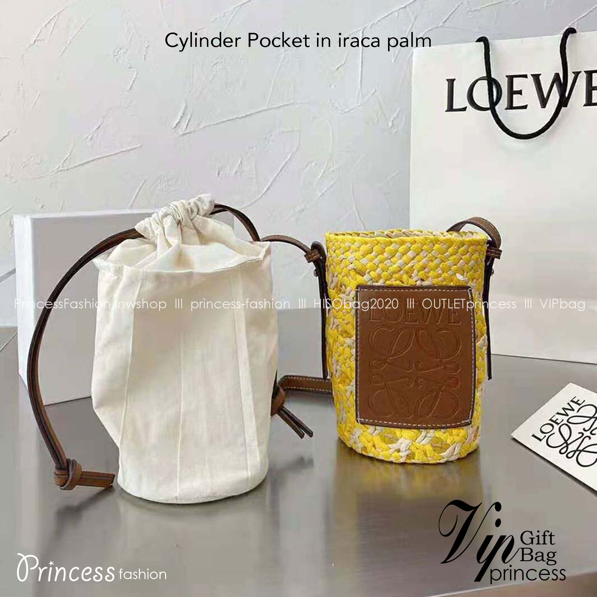 LOEWE Cylinder Pocket in iraca palm and calfskin กระเป๋าสาน สไตล์มินิมอล ไซส์มินิตะมุตะมิ น่ารักไม่ไหว แล้วคือดีต่อใจ แมทช์ง่ายใช้ได้กับทุกลุคค่ะบอกเลย