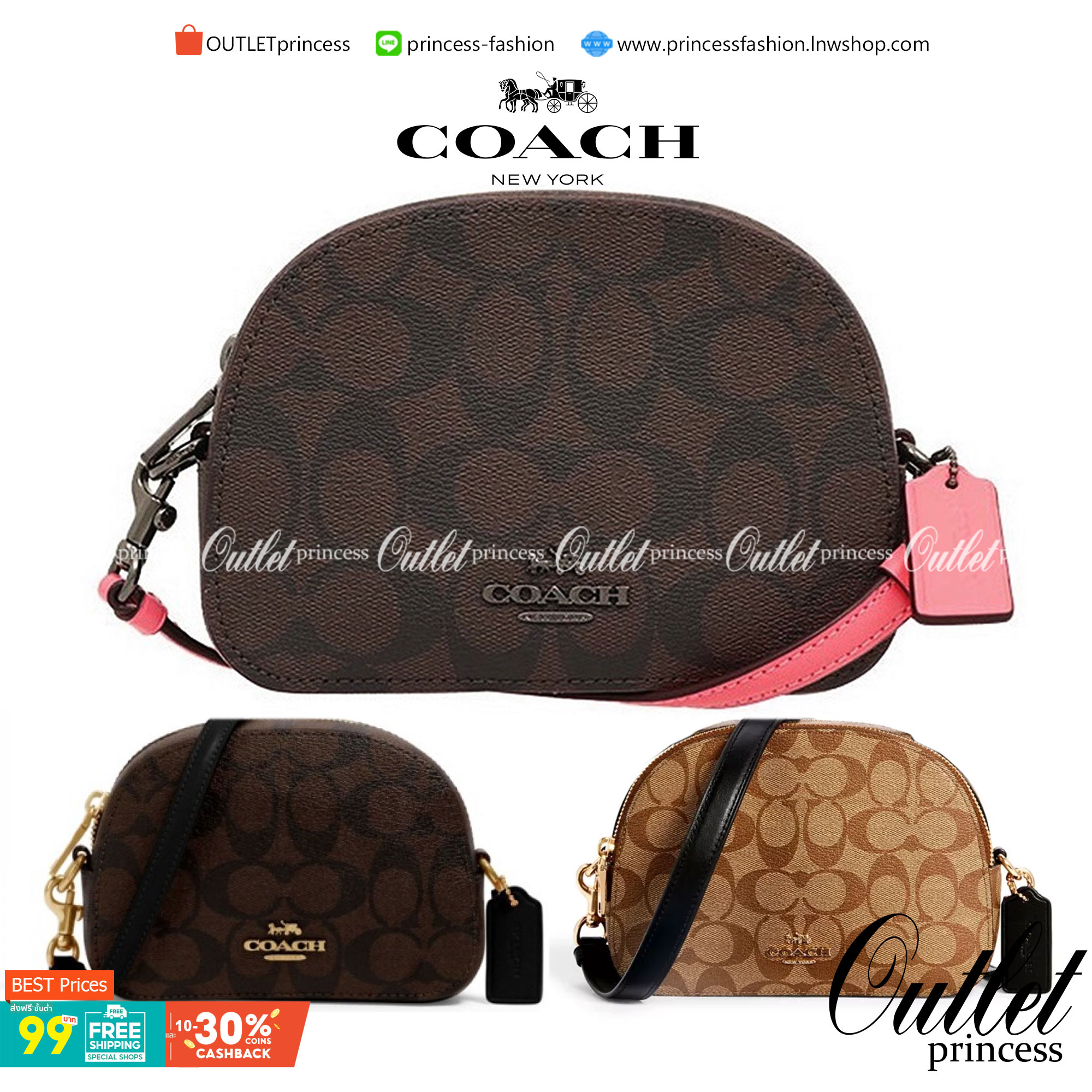 COACH 2628 MINI SERENA CROSSBODY IN SIGNATURE CANVAS ใหม่ที่สุด!! พร้อมส่งทุกสีเด็ด!! ย่อส่วนกระเป๋าสะพายคอลเลคชั่นยอดฮิต มินิเซเรนา ที่รับรองว่าน้องน่ารักม้ากกก!! ขนาดเล็กกุ๊งกิ๊ง แต่ดีเทลยิ่งใหญ่ วัสดุหนังแคนวาสเคลือบลาย เปิด-ปิดด้วยซิป สะดวกใช้ ภายในเป