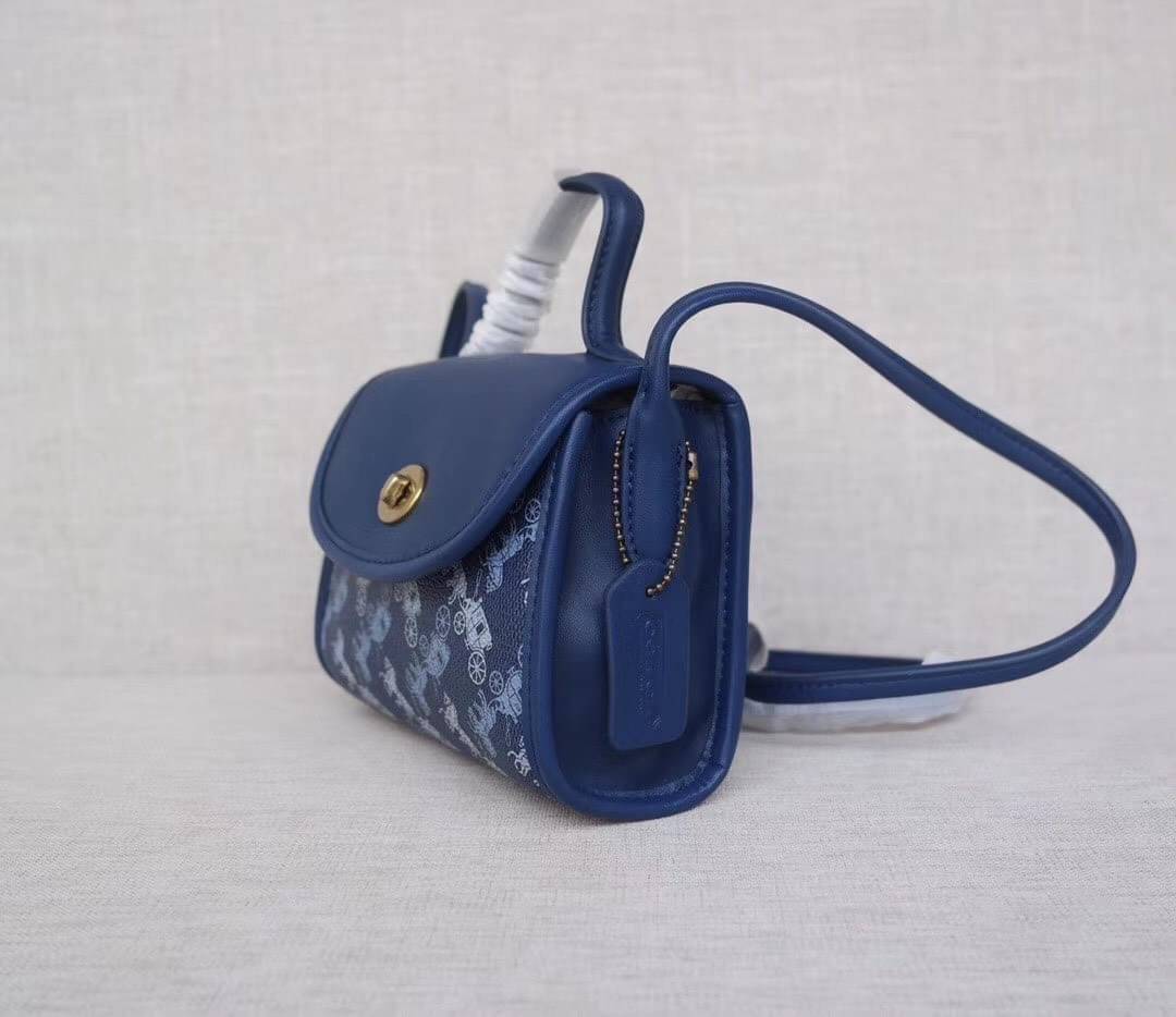 COACH Turnlock Top Handle With Horse And Carriage Print COACH Lady กระเป๋าสะพาย FM1981-144