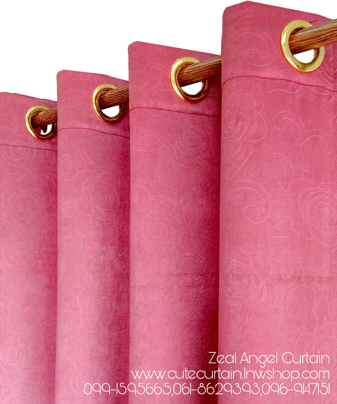ผ้าม่านก.270*ส.150ซม./ผืน รุ่นRose สีแดง