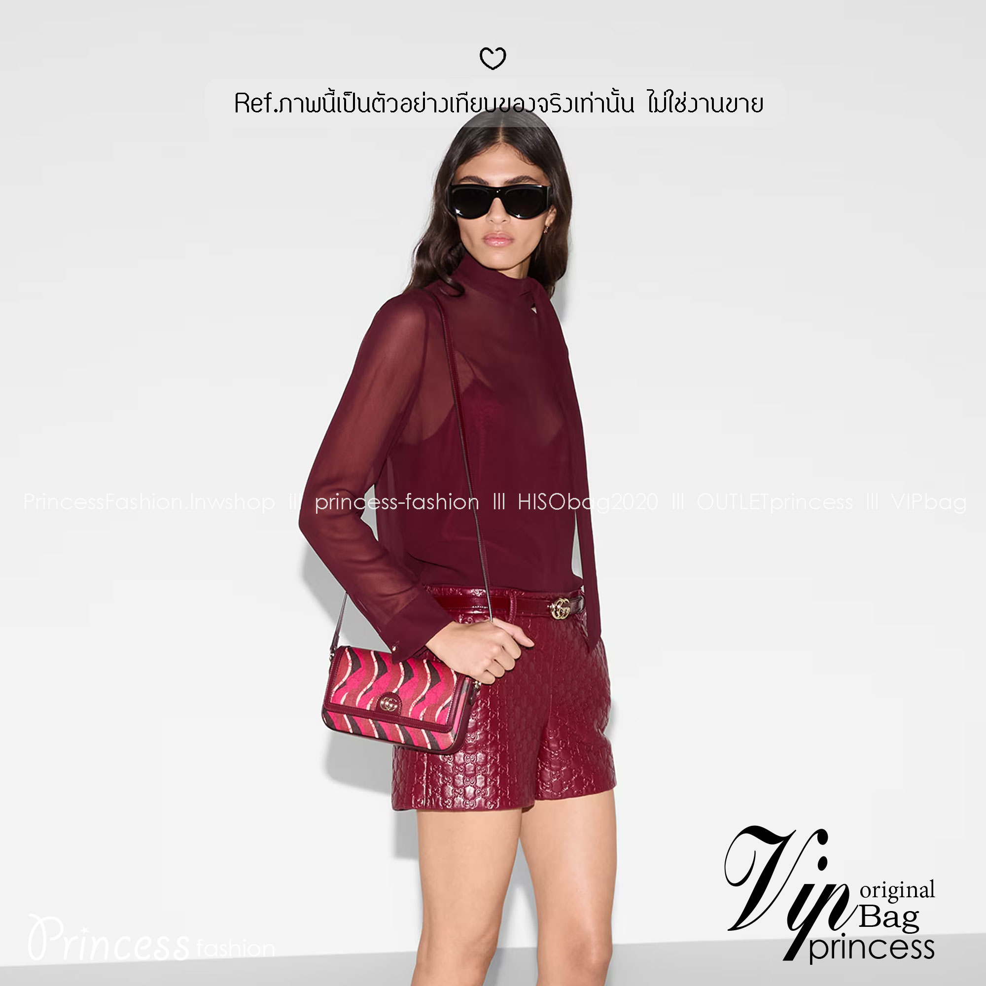 GUCCI Lunar New Year Printed super mini bag / GG Crossbody Bag กระเป๋าสะพายคอลใหม่ทรงสวยผู้ดี สีแดงขับผิวรับทรัพย์ ลวดลายรูปงูในตำนานเสริมความงดงามสวยหรูโดดเด่นอย่างลงตัว