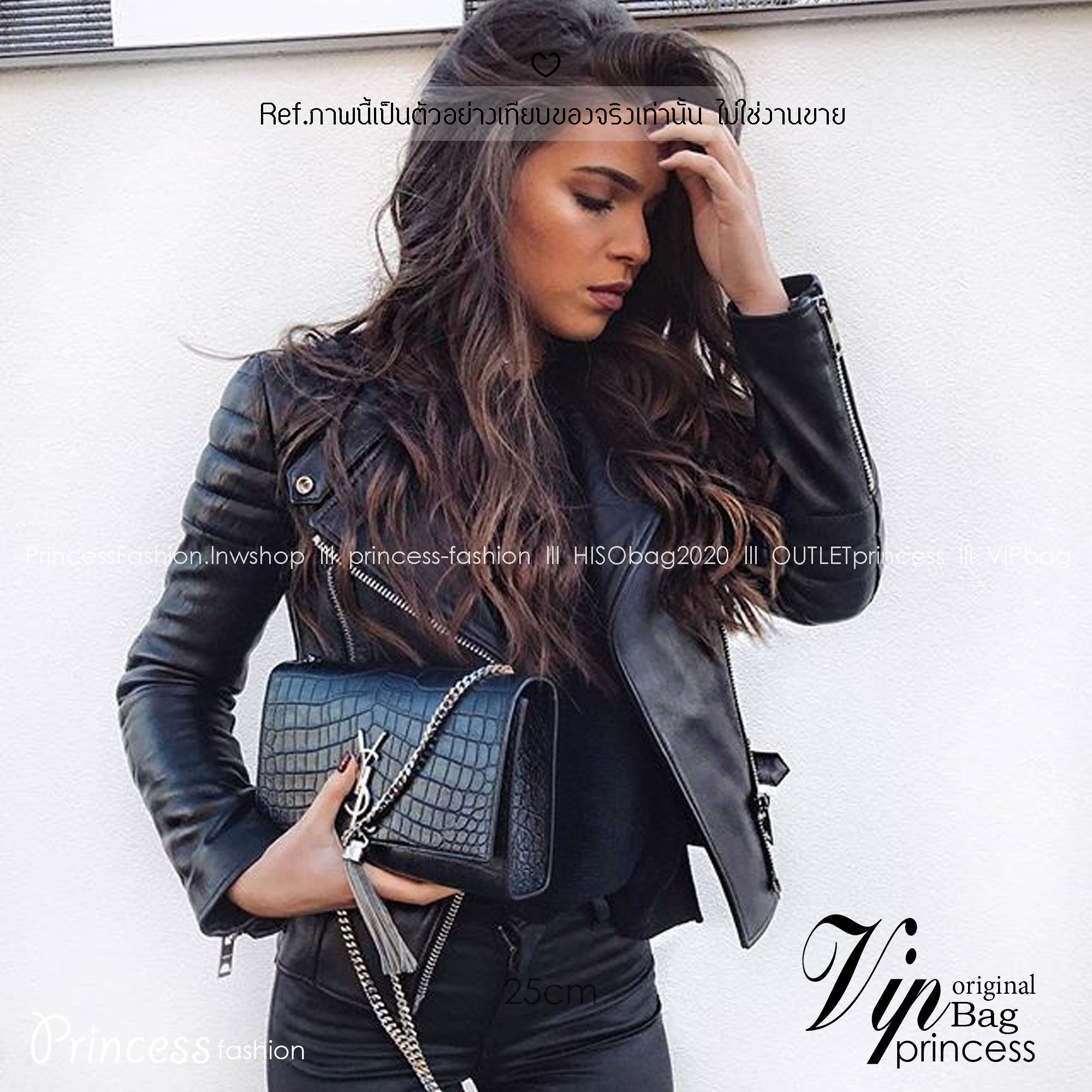 ORI หนังแท้ | 20cm Ysl Kate Croc Tassel Bag / YSL Woc Bag กระเป๋าสะพายทรง woc เรียบหรูดูแพงที่แท้จริง งานหนังลายจรเข้เต็มใบโดดเด่นด้วยโลโก้แบรนด์สุดหรู พร้อมพู่ห้อย รุ่นฮิตลอดกาลดูดีมีระดับ