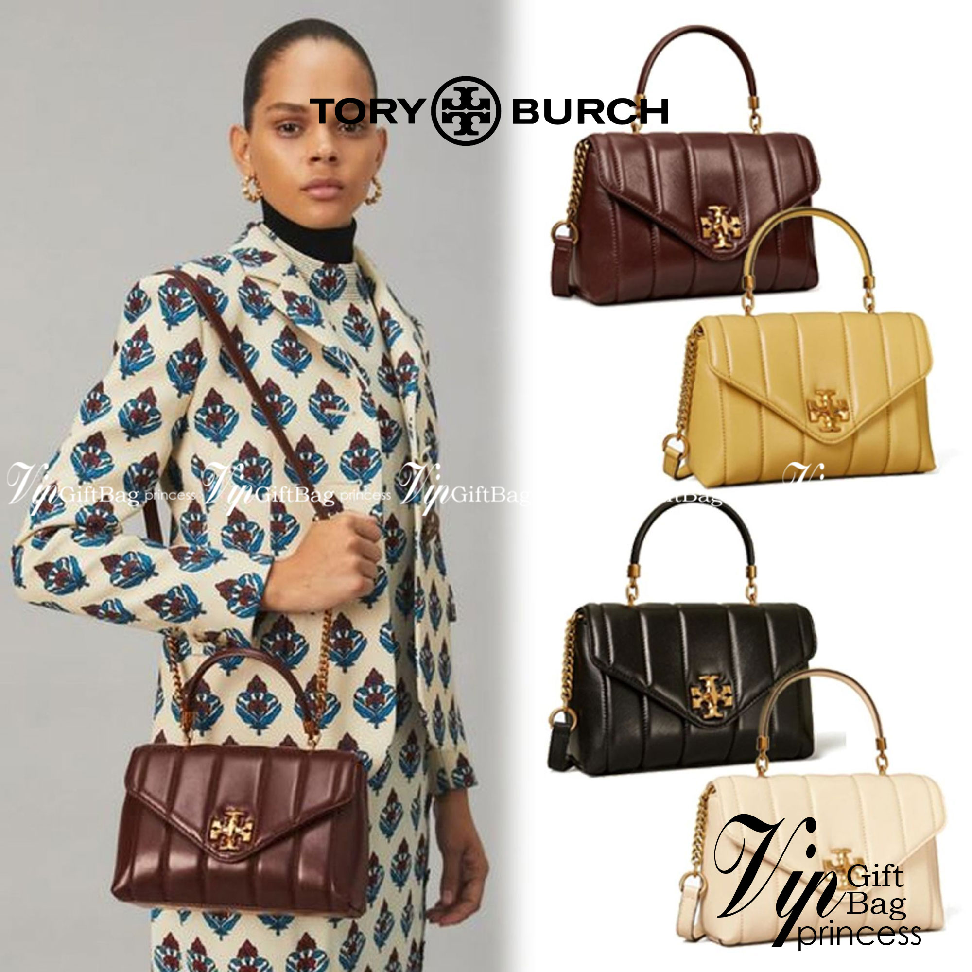 TORY BURCH KIRA QUILTED SMALL SATCHEL มาแล้วด่วนๆ!! กับคอลที่ปังไม่ไหว พร้อมเสิร์ฟสีคลาสสิค กระเป๋าถือ/สะพาย ทรงสวย สะพายคล่องตัว หนังแท้ ดีไซน์บุนวม เส้นคมสวยหรู วัสดุหนังแกะ สัมผัสดีงาม นิ่มมือ เปิด-ปิดด้วยอะไหล่บิดล็อค ภายในเป็นช่องโล่ง มีช่องซิป ใส่ขอ