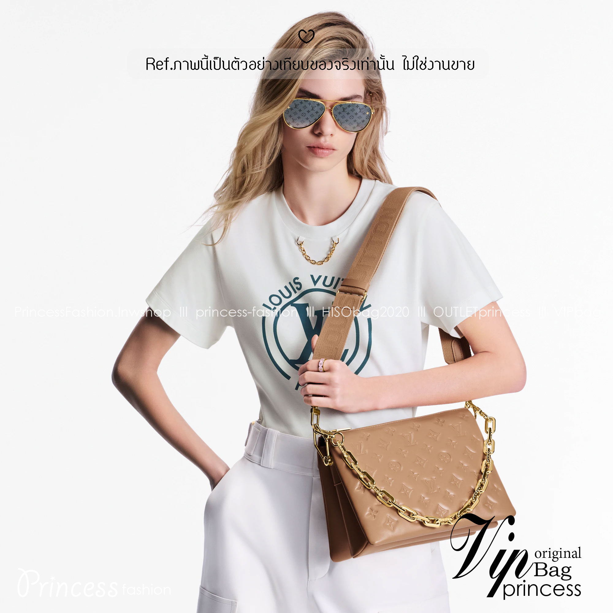 ORI หนังแท้ | LV Coussin PM bag Soft leather with Monogram pattern กระเป๋าถือสะพายไหล่ หรือถือเป็นกระเป๋าคลัทช์ หนึ่งในไอเท็มโดดเด่นจากแฟชั่นโชว์คอลเลกชันประจำฤดูกาล Spring-Summer หนังบุนวม