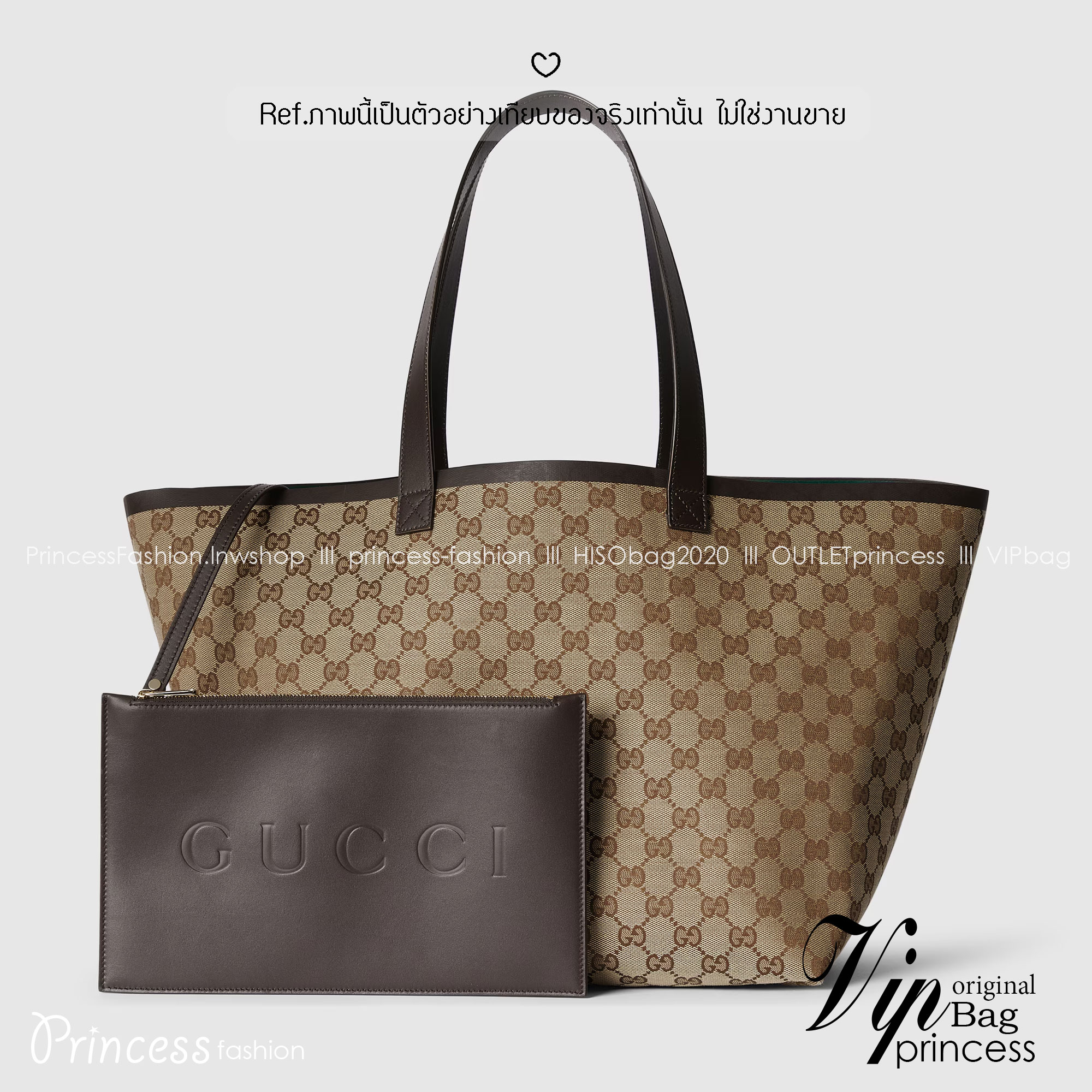 GUCCI Totissima medium tote bag กระเป๋าสะพายทรงโท้ทใบใหญ่รุ่นใหม่ สีน้ำตาลสวยงามเป็นเอกลักษณ์ งานสวยหรูคลาสสิคไม่มีเอ้าท์ ภายในโล่งกว้างและจุมาก