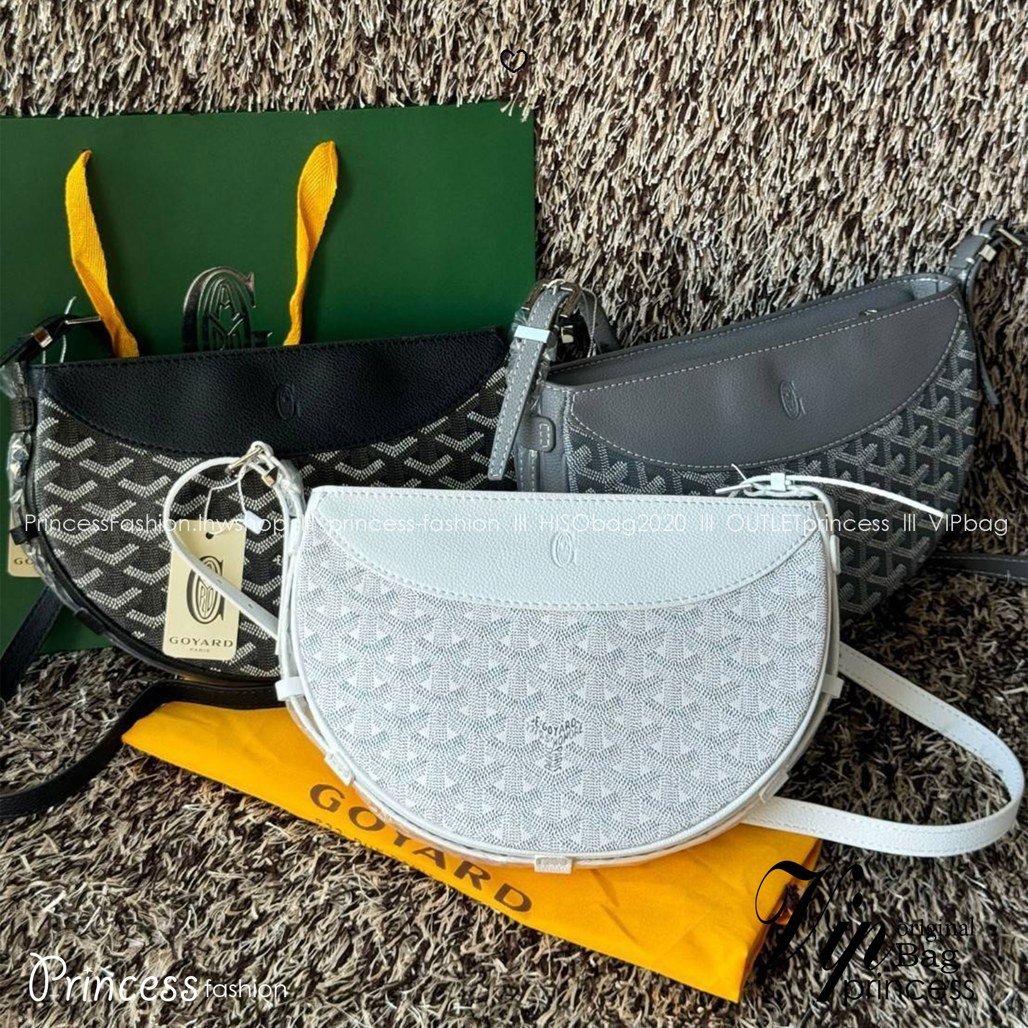 ORI หนังแท้ | GOYARD Hirondelle Bag กระเป๋าสะพายทรงครึ่งวงกลม ใข้งานได้หลายแบบทั้งในสไตล์ลําลอง