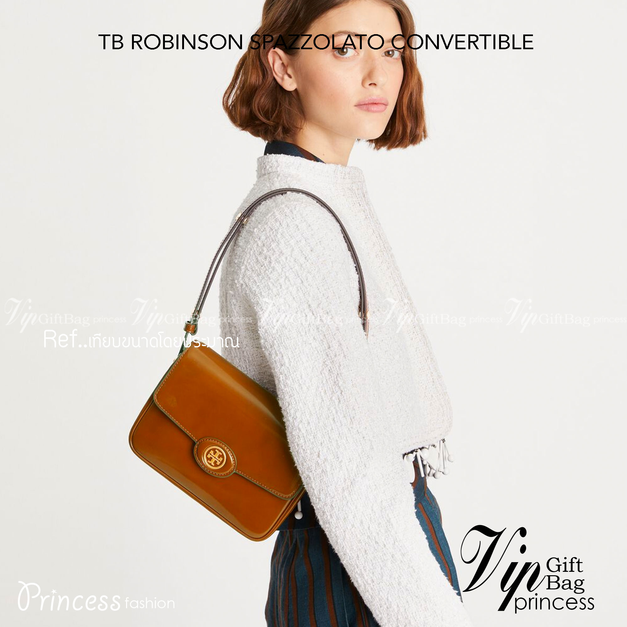 TORY BURCH ROBINSON SPAZZOLATO CONVERTIBLE SHOULDER BAG คอลเลคชั่นใหม่ สวยก่อนใคร ในราคาสุดคุ้ม! กับกระเป๋าสะพายไหล่ ดีไซน์สุดหรู หนังแก้วเงาสวยคม สีผู้ดี รูปทรงใช้งานได้ทุกลุค