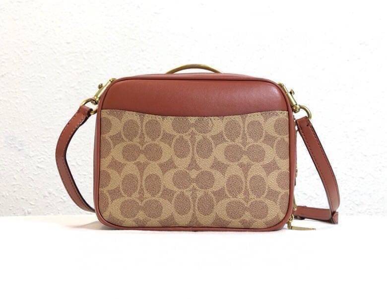 Coach RILEY LUNCHBOX BAG IN COLORBLOCK SIGNATURE CANVAS