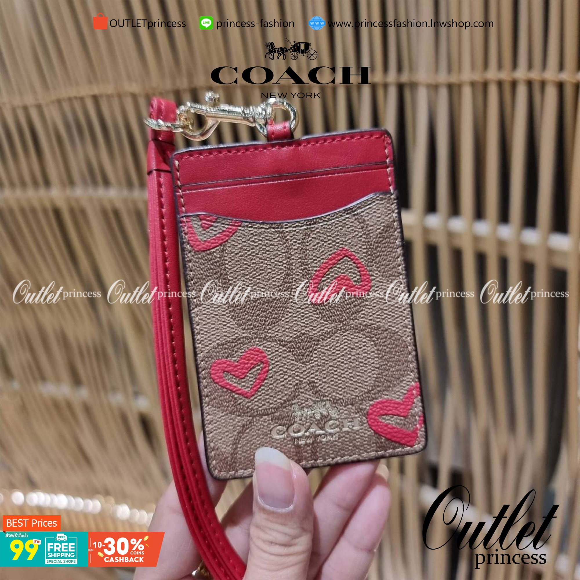 COACH C3305 ID LANYARD IN COLORBLOCK SIGNATURE CANVAS ง่ายๆแบบไม่ธรรมดา!! คลาสสิคแต่มีดีเทลโดดเด่น!! กระเป๋าถนอมบัตร พร้อมสายคล้องคอ ดีไซน์ลวดลายสวย ดูดีทุกแบบ ใช้งานง่าย พกพาสะดวก จะใส่บัตรพนักงาน บัตรเครดิต บัตรปชช. ใบขับขี่ และบัตรอื่นๆที่อยากจะใส่!! ต