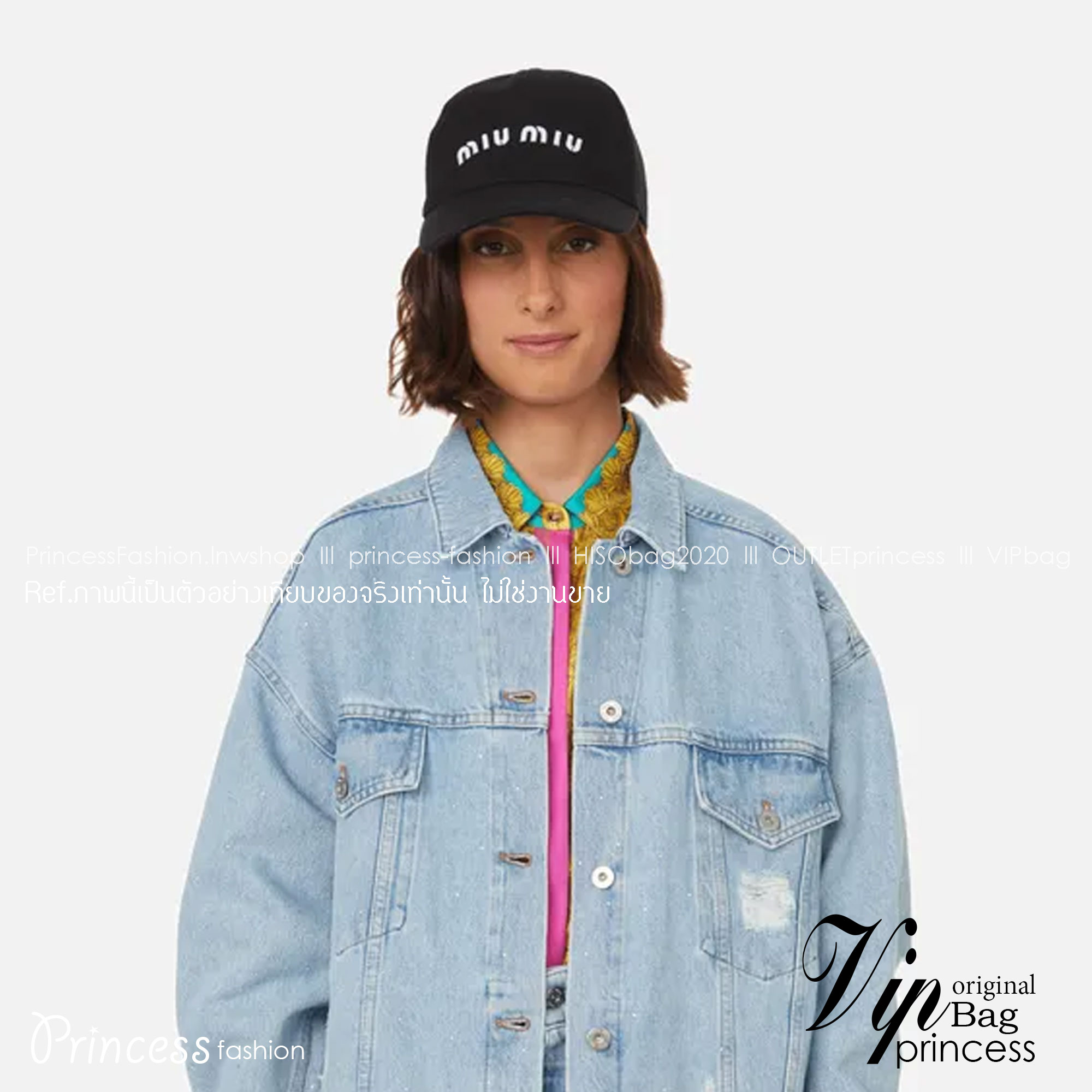 MIU MIU Denim baseball cap / MIU MIU Cap "ของมันต้องมี" หมวกงานคุณภาพที่สุด เกรดท็อปออริ เดนิมสุดคลาสสิก ใช้งานต่างประเทศได้