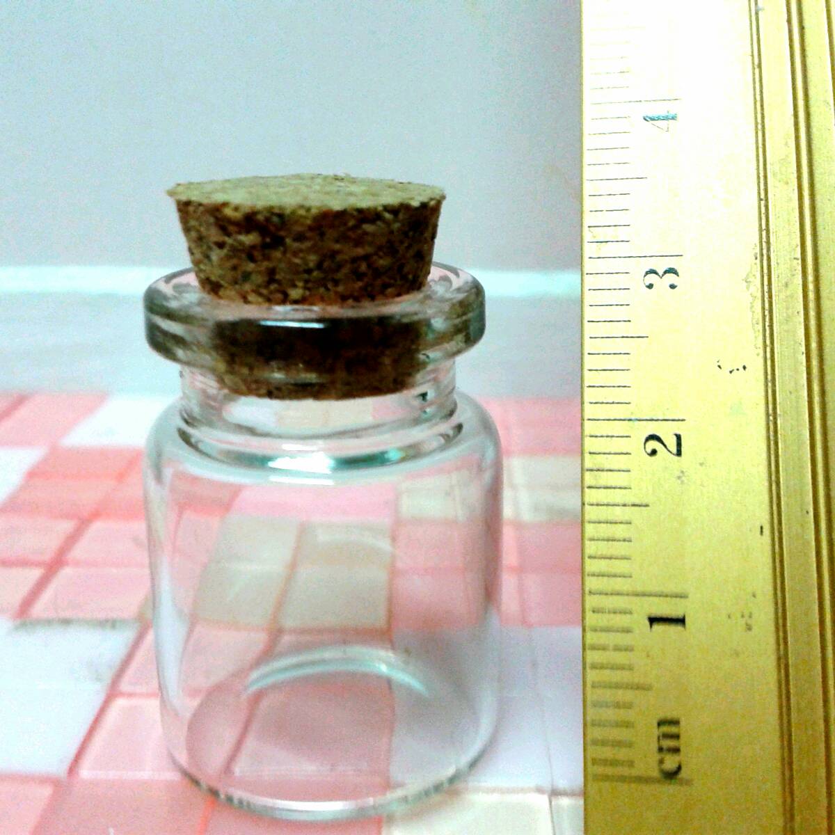 ขวดโหลจิ๋ว กว้าง2.2xสูง3Cm + ฝาไม้ก๊อก