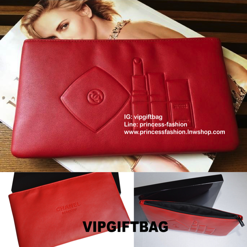 Vip Gift Premium Gift พรีเมี่ยมกิ๊ฟ แท้💯 ::: กระเป๋า Chanel Make up Pouch with original box สวยหรูมากค่ารุ่นนี้ หนัง PU นุ่ม มาพร้อมกล่องเลยค่า
