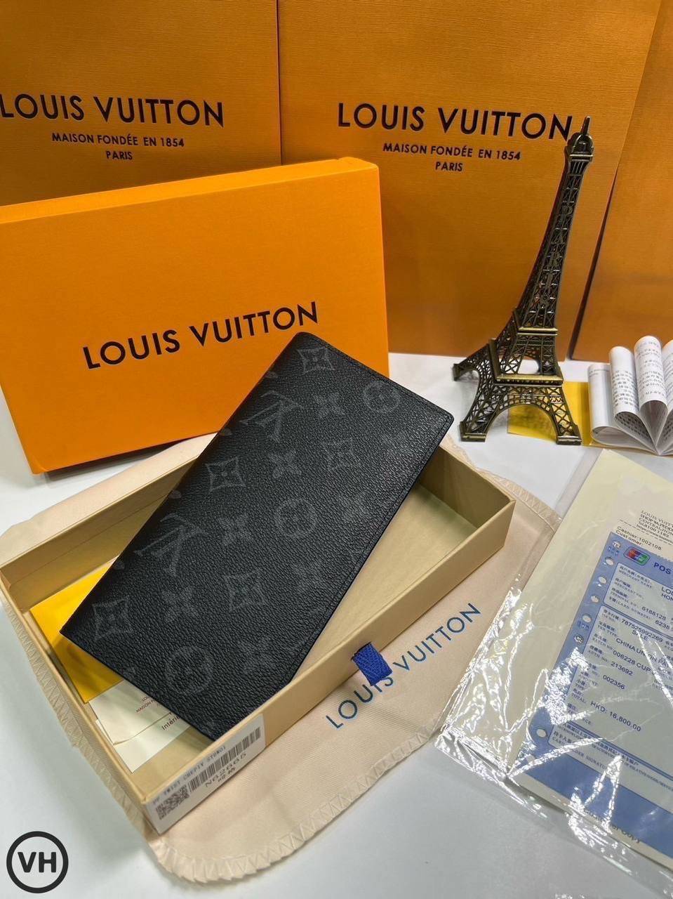 ORI หนังแท้ | LV Long Wallet / LV Brazza Damier Graphite กระเป๋าสตางค์ใบยาว กระเป๋าสตางค์ผู้ชาย