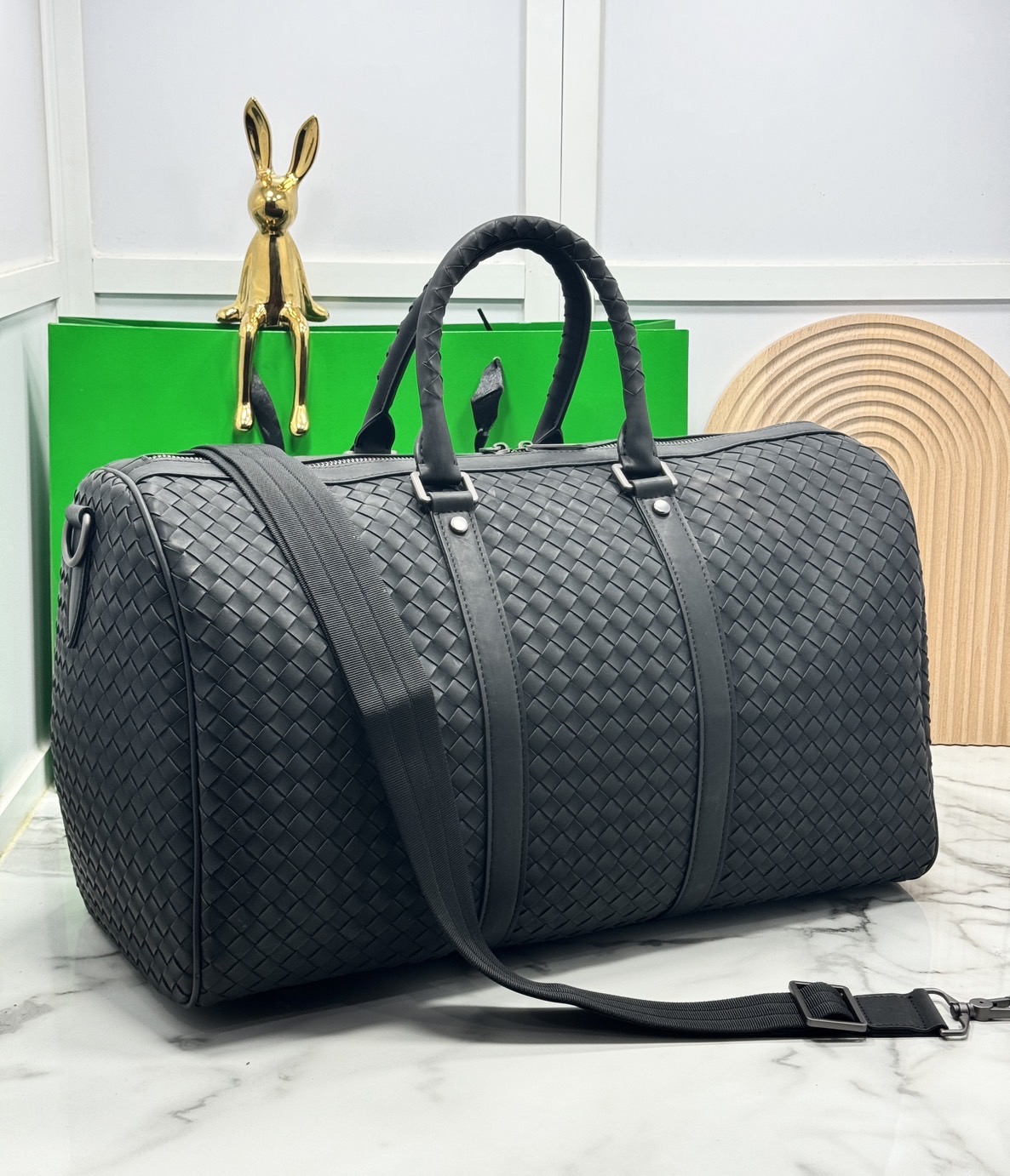 ORI หนังแท้ | Bottega Veneta Intrecciato Duffle Bag / Bottega Keepall กระเป๋าสะพาย กระเป๋าเดินทาง ใส่ของใส่สัมภาระ