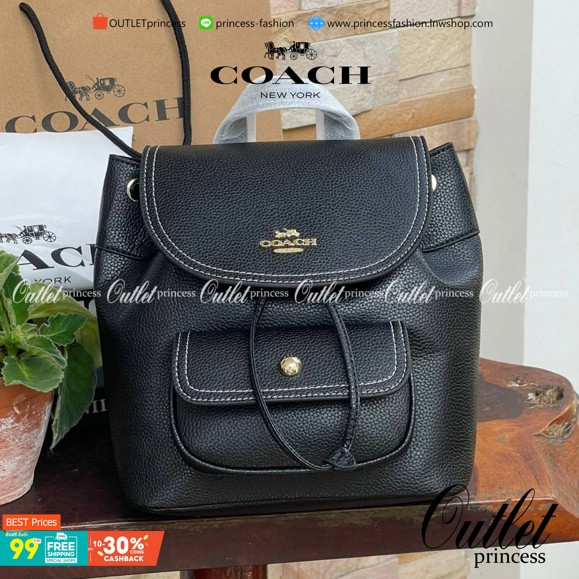 COACH PENNIE BACKPACK 22 IN SIGNATURE CANVAS(C4120) เป็นกระเป๋าอีกประเภทหนึ่งที่ Coach ผลิตและออกแบบได้อย่างมีเอกลักษณ์ สาว ๆ คนไหนที่ชอบพกของเยอะและต้องการกระเป๋าที่ให้ความคล่องตัว ทะมัดทะแมง ต้องเป็นกระเป๋าเป้แบบนี้เลยค่ะ แม้จะให้ลุคที่ทะมัดทะแมง แต่ก็ม