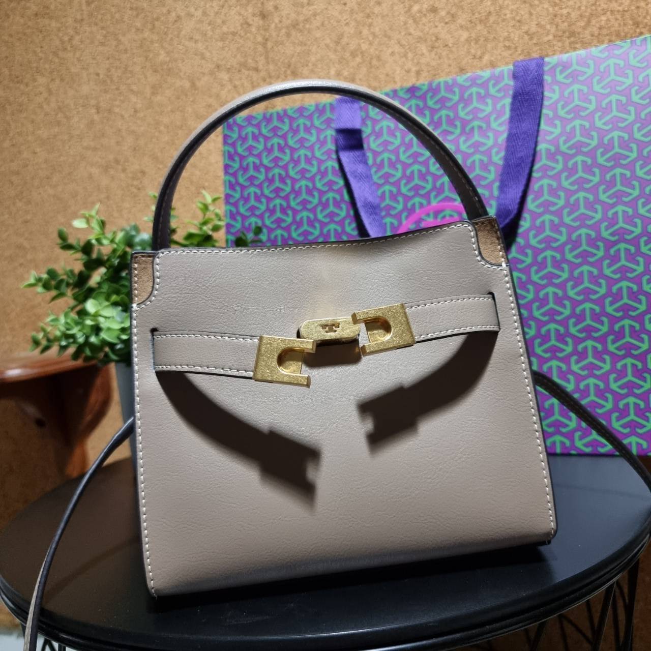 ของแท้ 💯% TORY BURCH LEE RADZIWILL PETITE DOUBLE BAG (CLAM SHELL)