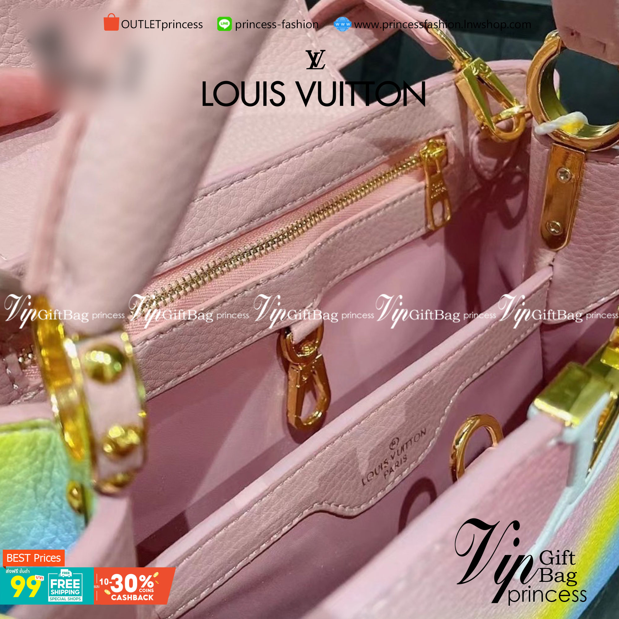 VIP 】หนังแท้ LV Louis Vuitton rainbow shoulder bag กระเป๋าสะพายมาใหม่สีเรนโบทรงtote อะไหล่สีทองสวยหรู มาพร้อมสายสะพายยาว คอลเลคชั่นใหม่ล่าสุด พร้อมเสิร์ฟความสวยถึงบ้านเช่นเคย!! ดีไซน์ย้อนยุค ที่แอบแฝงความเรียบหรูดูแพงอยู่ในตัว โทนสีคอนทราส ทำให้ไอเท็มนี้ด