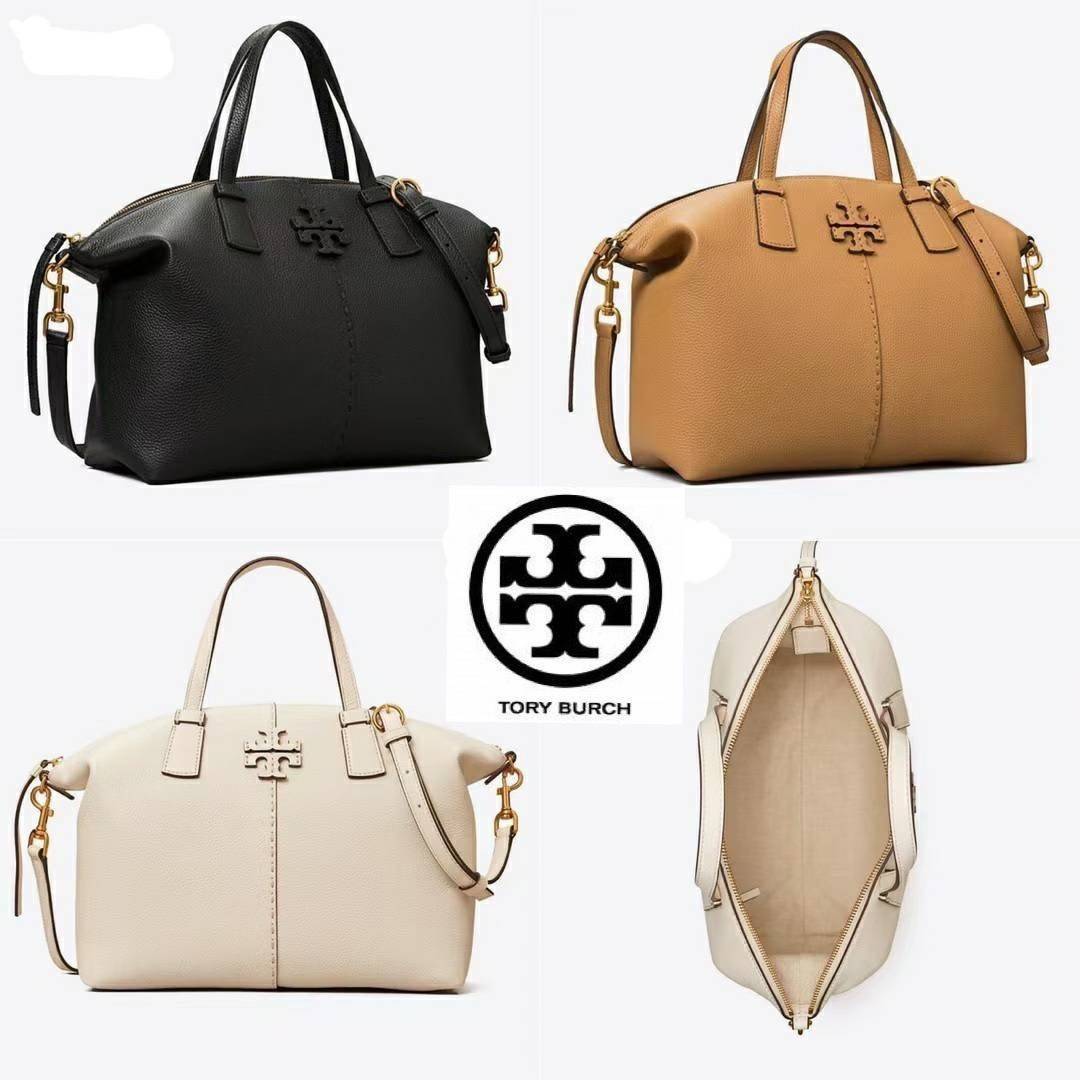 Tory Burch McGraw Top-Zip Satchel bag กระเป๋าสะพาย Crossbody ใบใหญ่ ทรงสวยสุดฮิต รุ่นใหม่ มาแรงที่สุดในตอนนี้!! วัสดุหนังแท้ สัมผัสนุ่มมือ หนังสวยสุดๆ