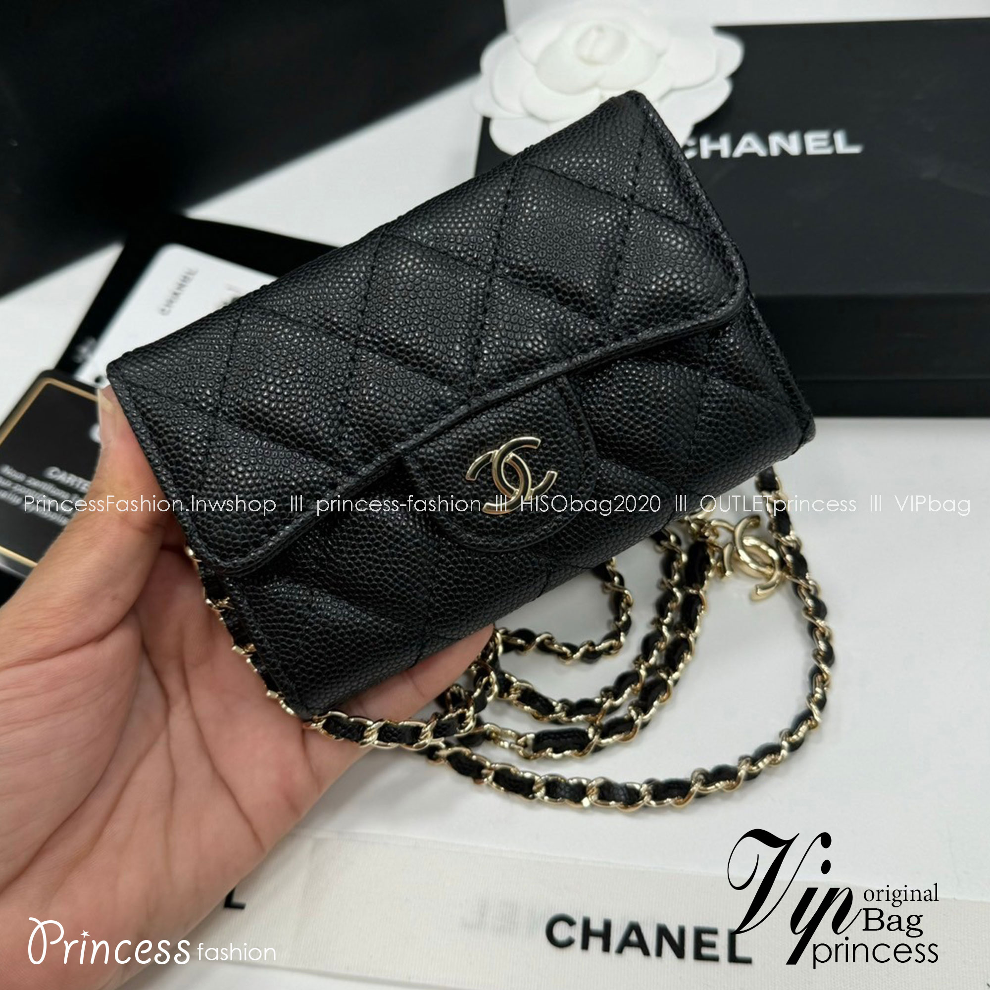 CHANEL mini wallet on chain crossbody กระเป๋าสตางค์พร้อมสายสะพายไซส์มินิ เกรดออริ 1:1 ใช้งานต่างประเทศได้ ภาพถ่ายจากงานขายจริง