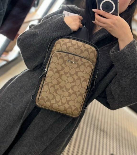 พร้อมส่ง 4 สี COACH Ethan Pack In Signature Canvas / COACH GRAHAM PACK กระเป๋าคาดอก 🧡 เกรดท็อปออริจินอล 1:1 สลับแท้ เกรดดีสุด ใช้งานต่างประเทศได้